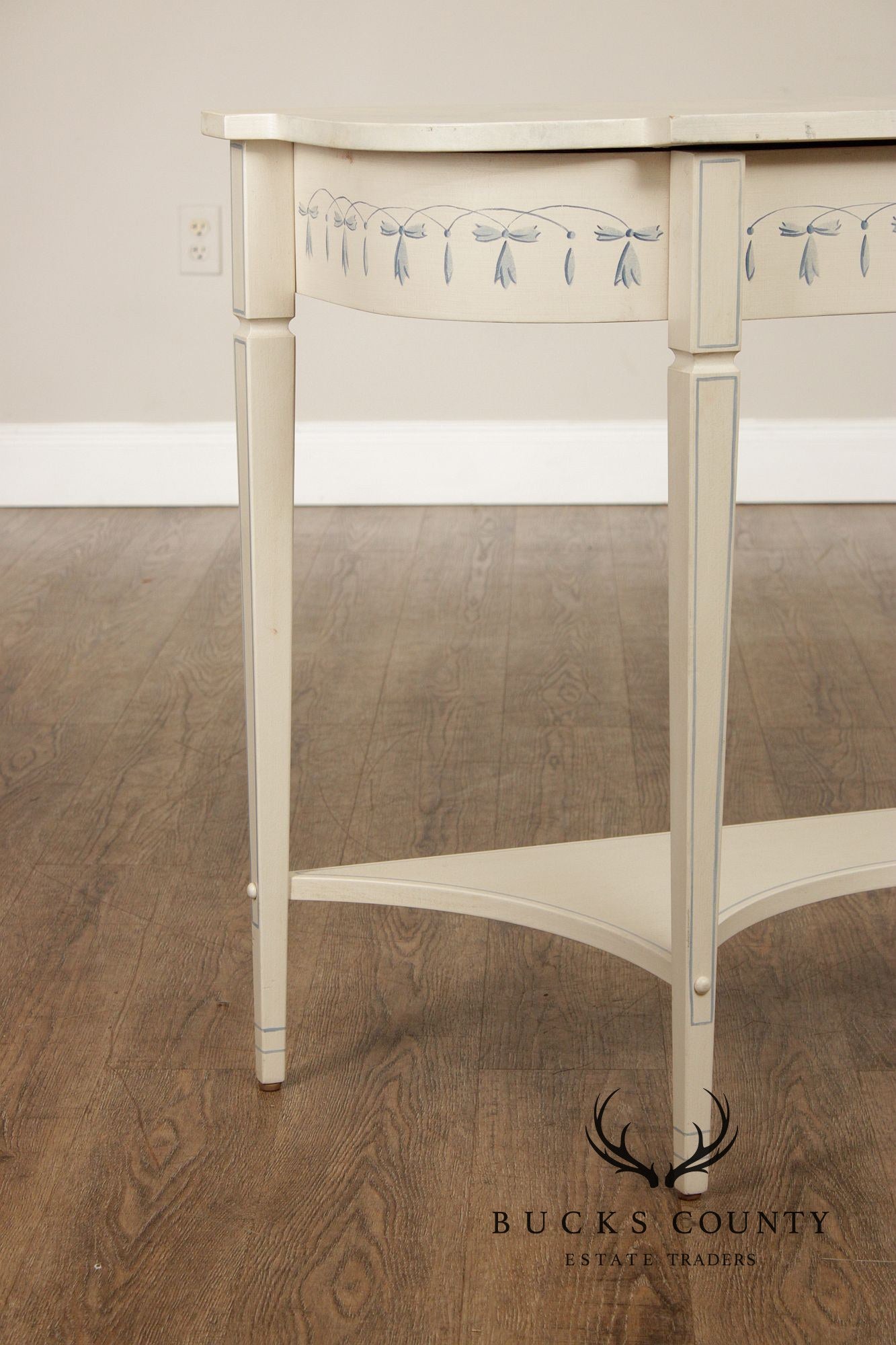 The Patterson Studio Hand Painted Blue and White Console Table