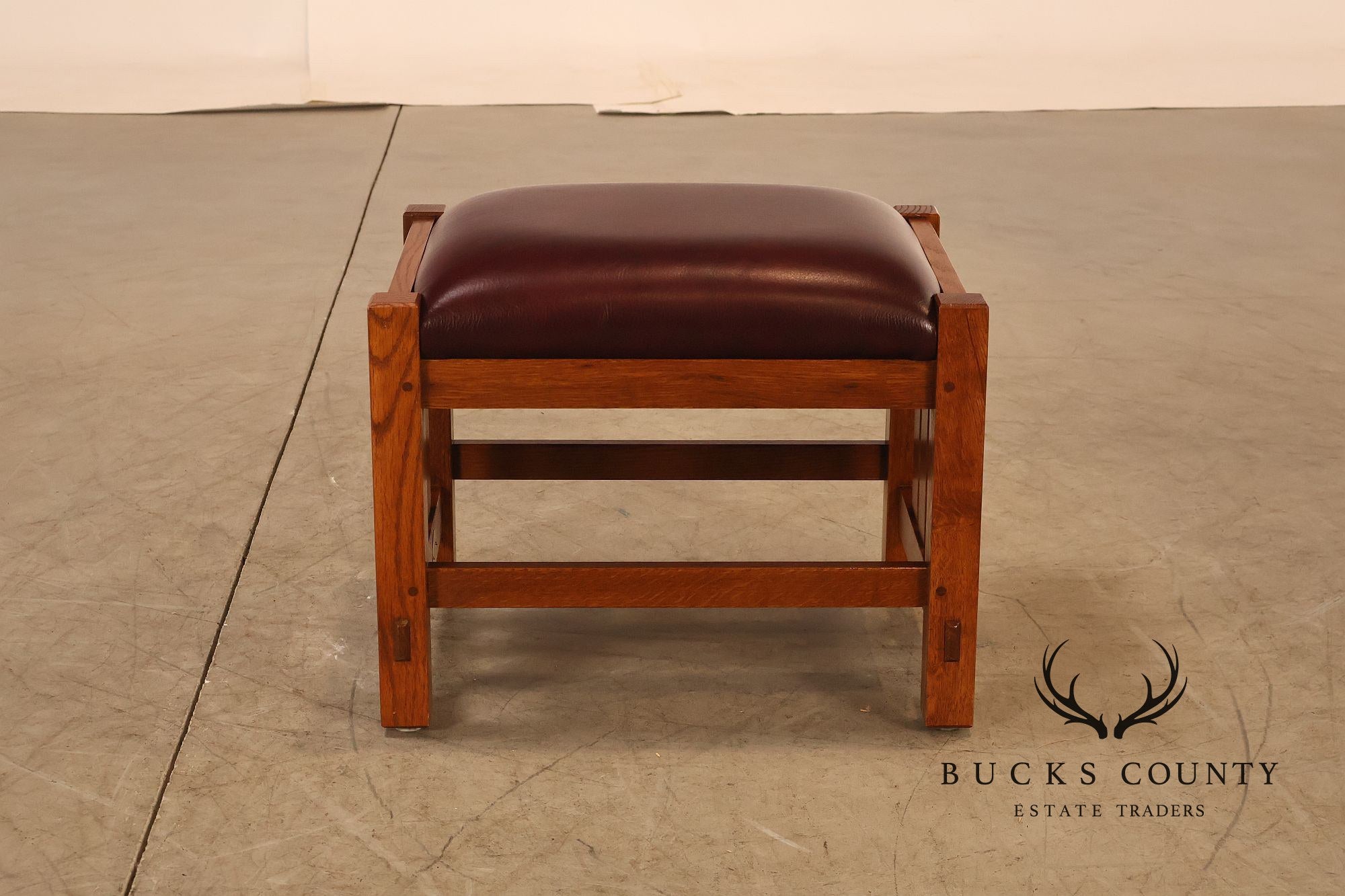 Stickley Mission Collection Oak & Leather Ottoman Footstool