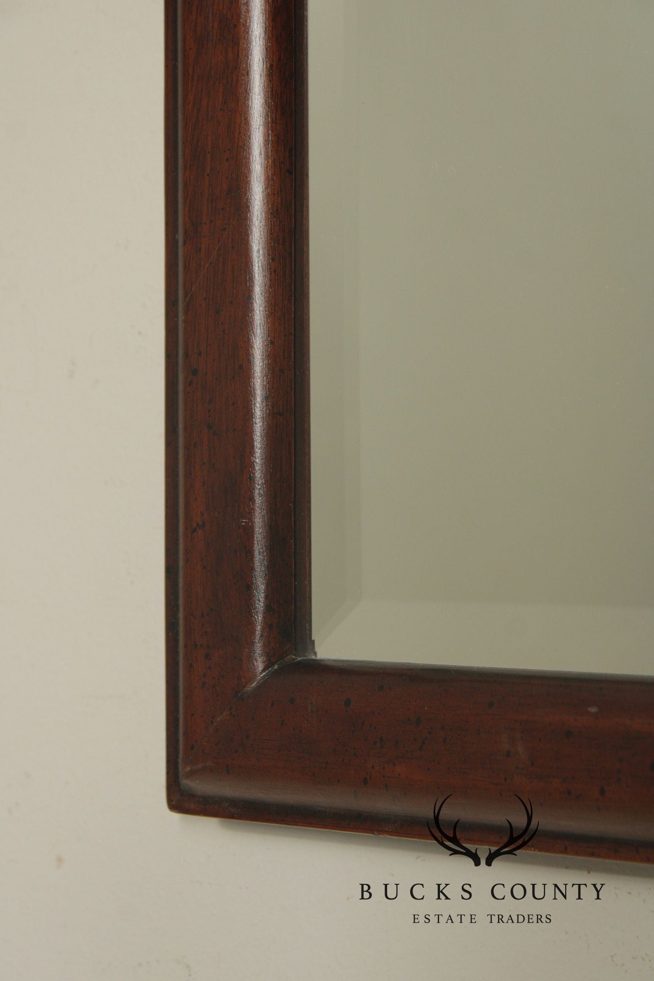 Queen Anne Style Arched Mahogany Frame Beveled Wall Mirror