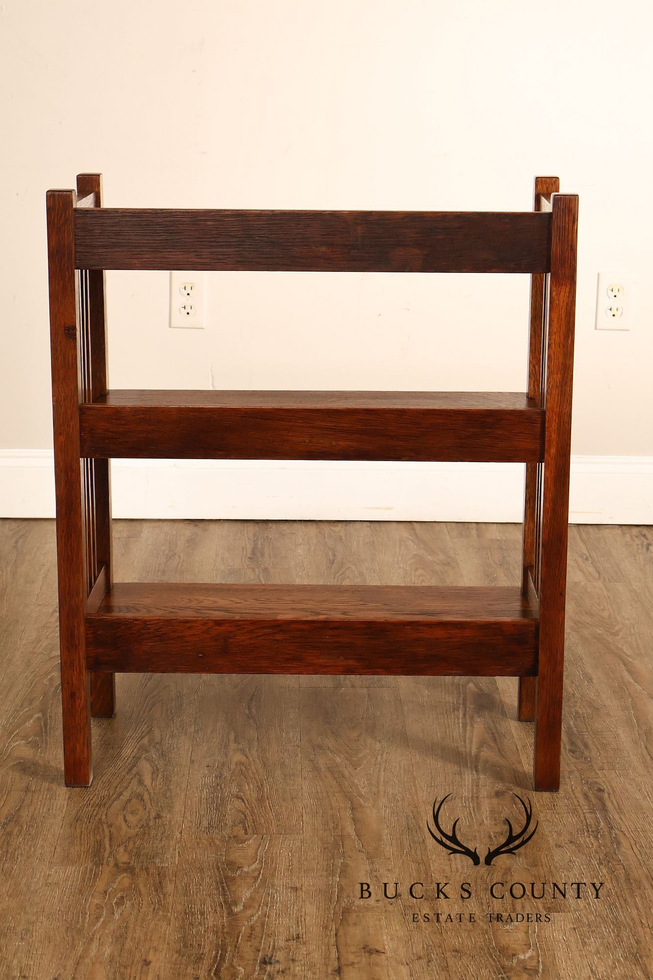 Antique Stickley Brothers Mission Oak Magazine Stand Bookcase