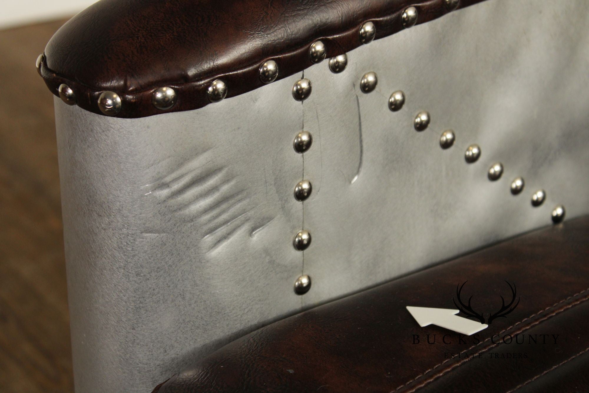 Aviator Style Leather Sofa