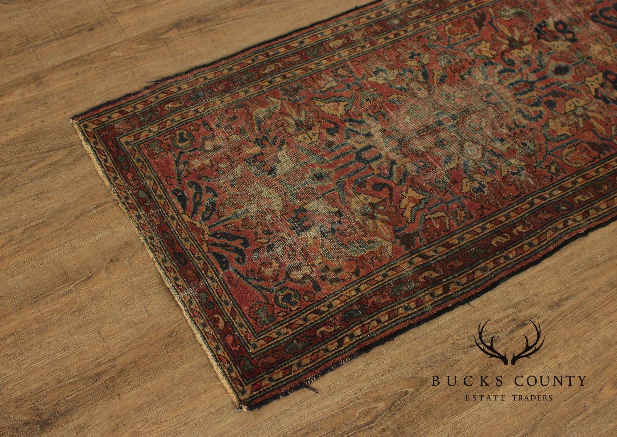 Persian Mahal Style Distressed Wool Scatter Rug