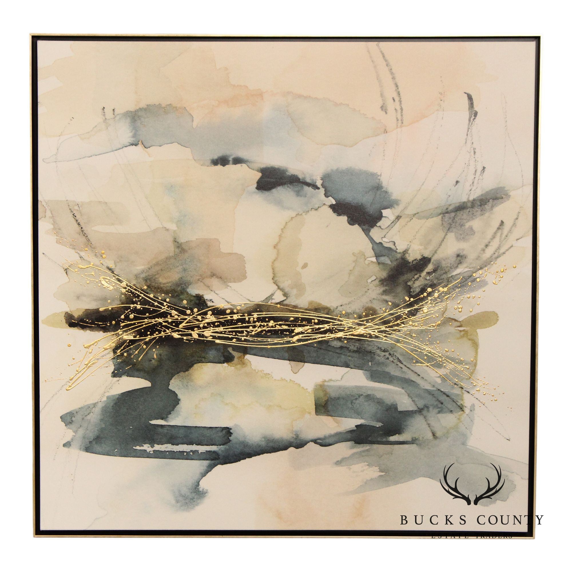 Ethan Allen Abstract Print, 'Winter Shoal'