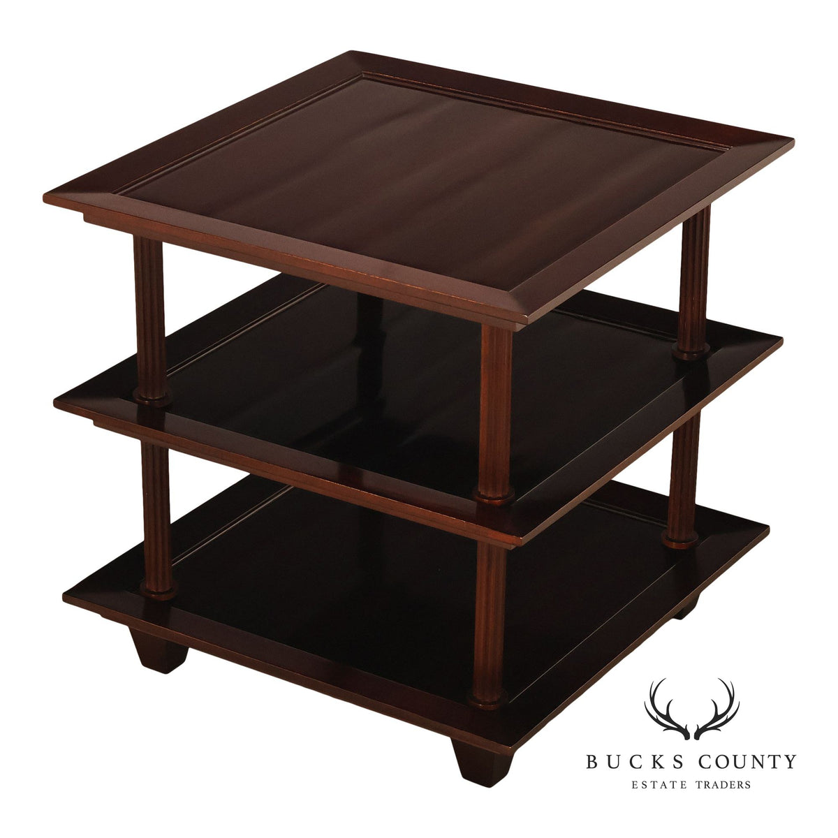 Baker Furniture Barbara Barry Collection Three Tier Mahogany Side Table