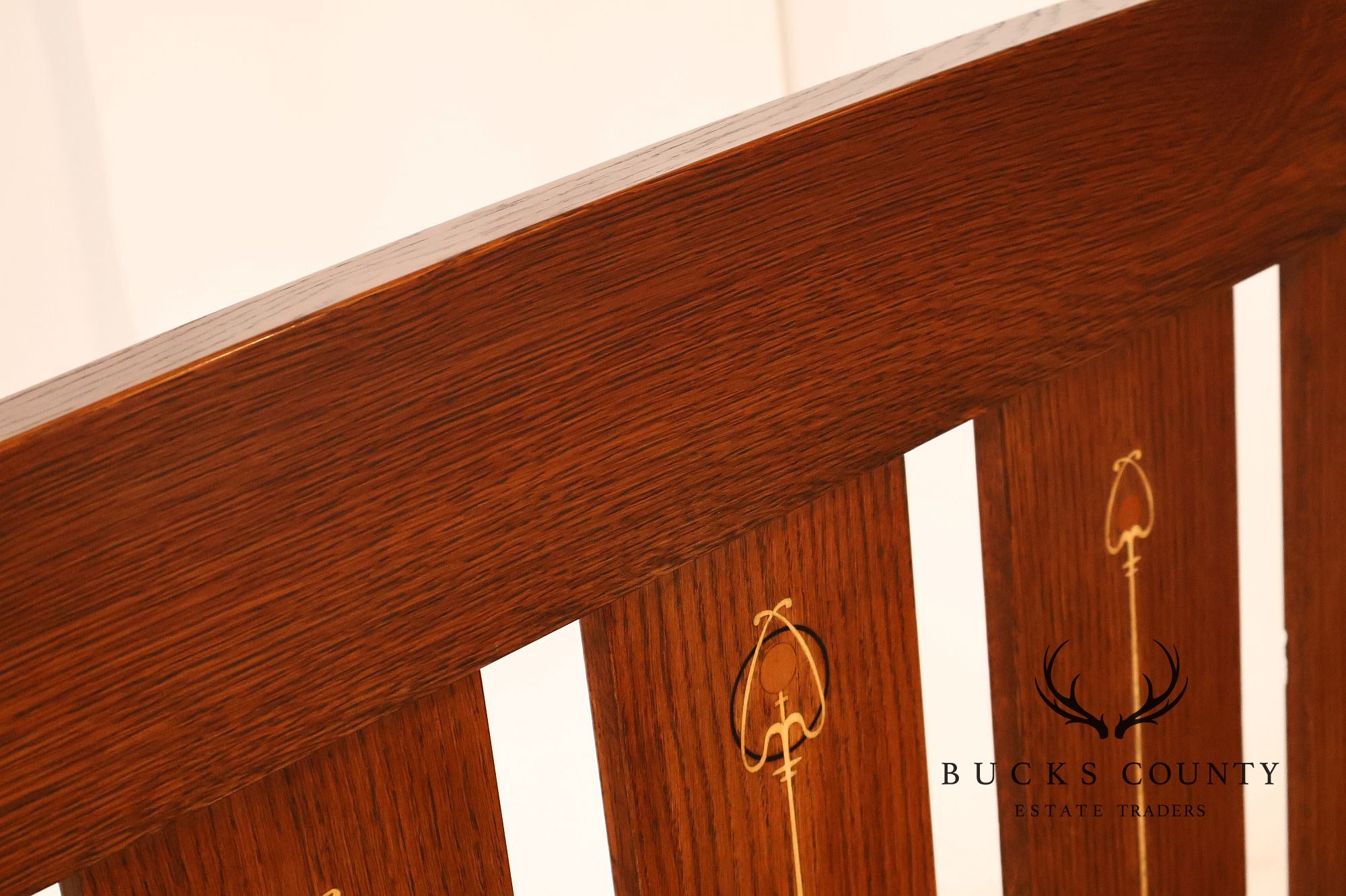 Stickley Harvey Ellis Inlaid Oak Queen Bed