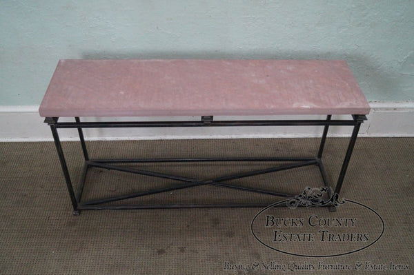 Quality Iron Base Console Table w/ Slate Top