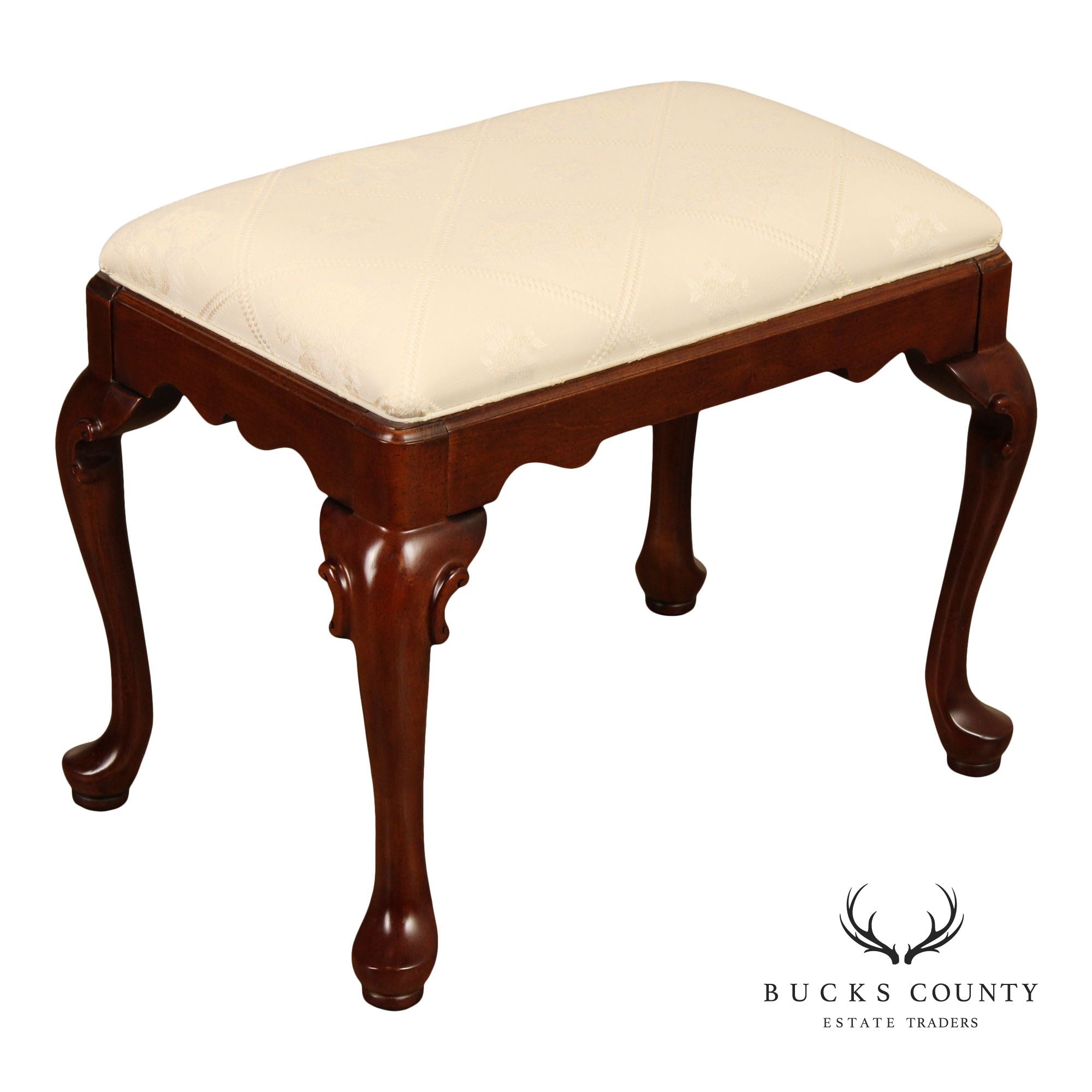 Ethan Allen Georgian Court Queen Anne Style Cherry Vanity Bench