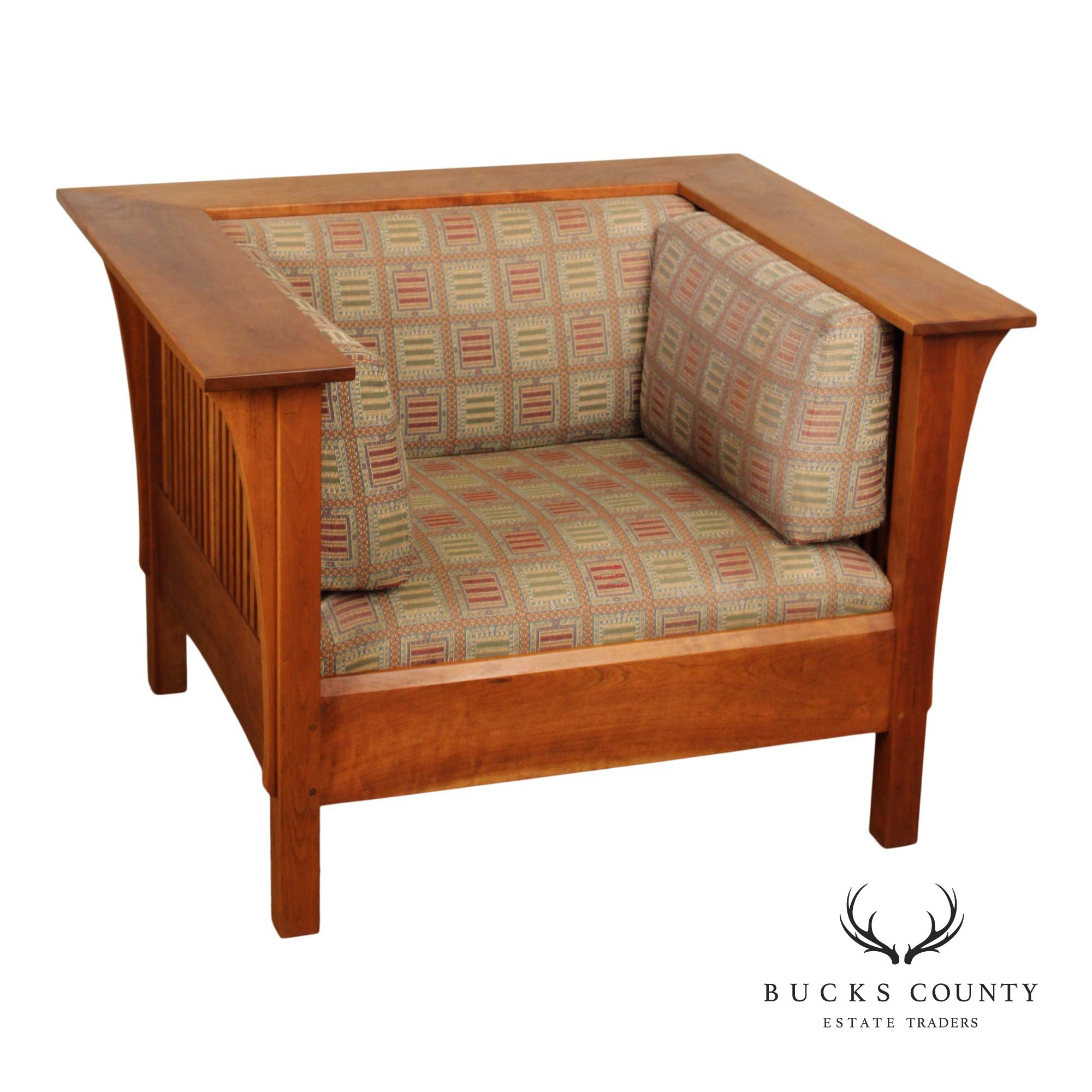 Stickley Mission Collection Cherry Prairie Spindle Armchair