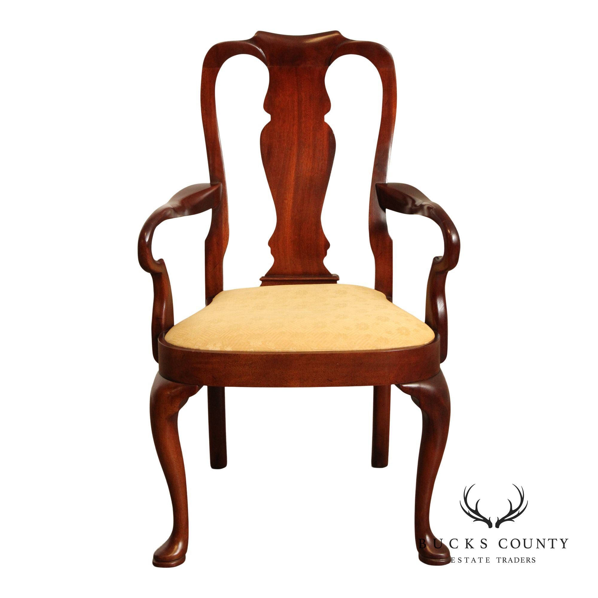 Queen Anne Style Vintage Mahogany Armchair