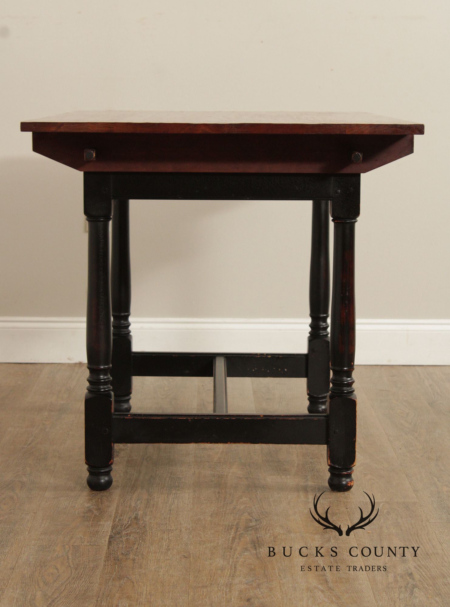 Farmhouse Style Cherry Top Painted Base Dining or Breakfast Table