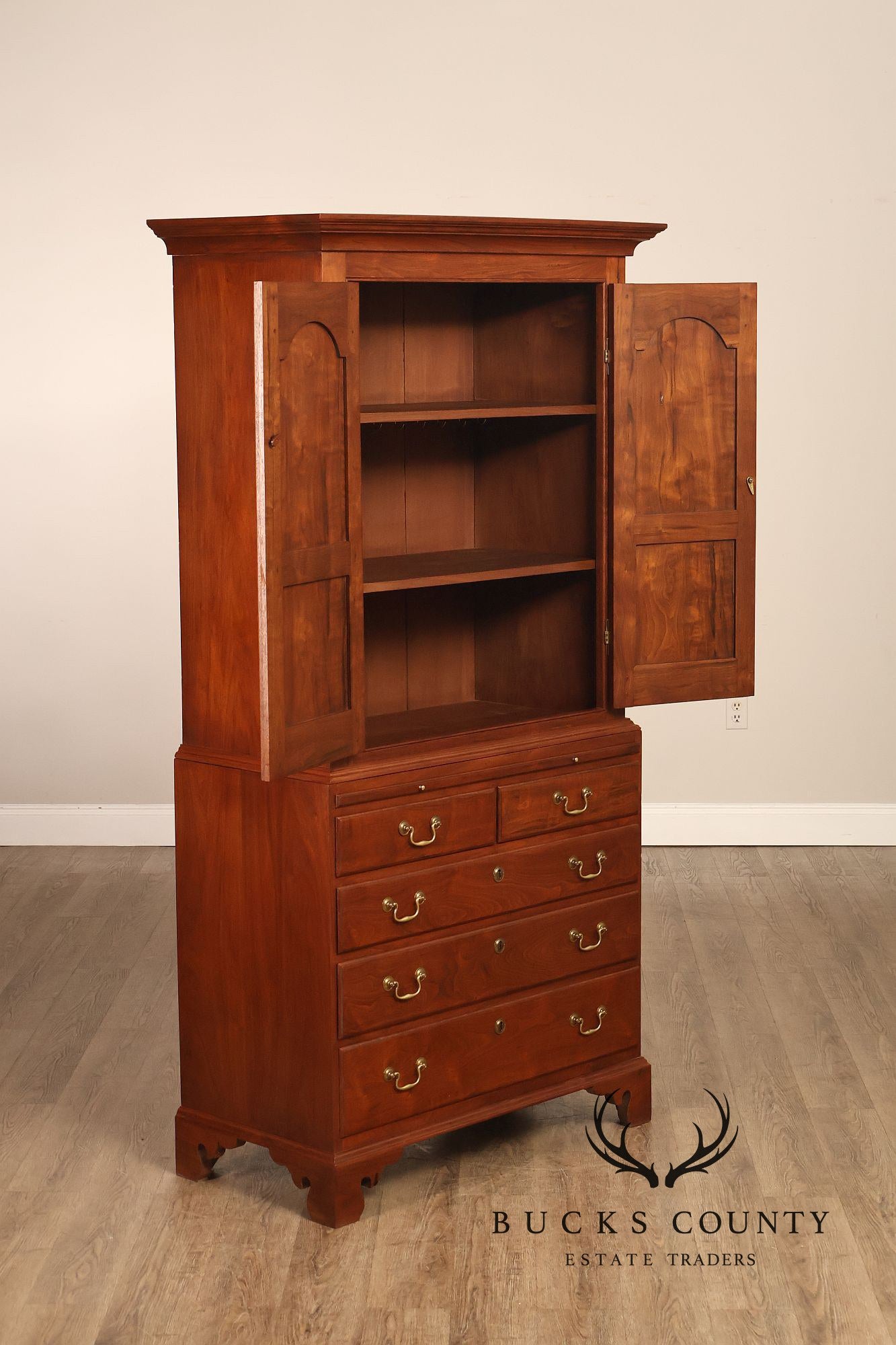 David T. Harring Chippendale Style Walnut Two Piece Jackson Press