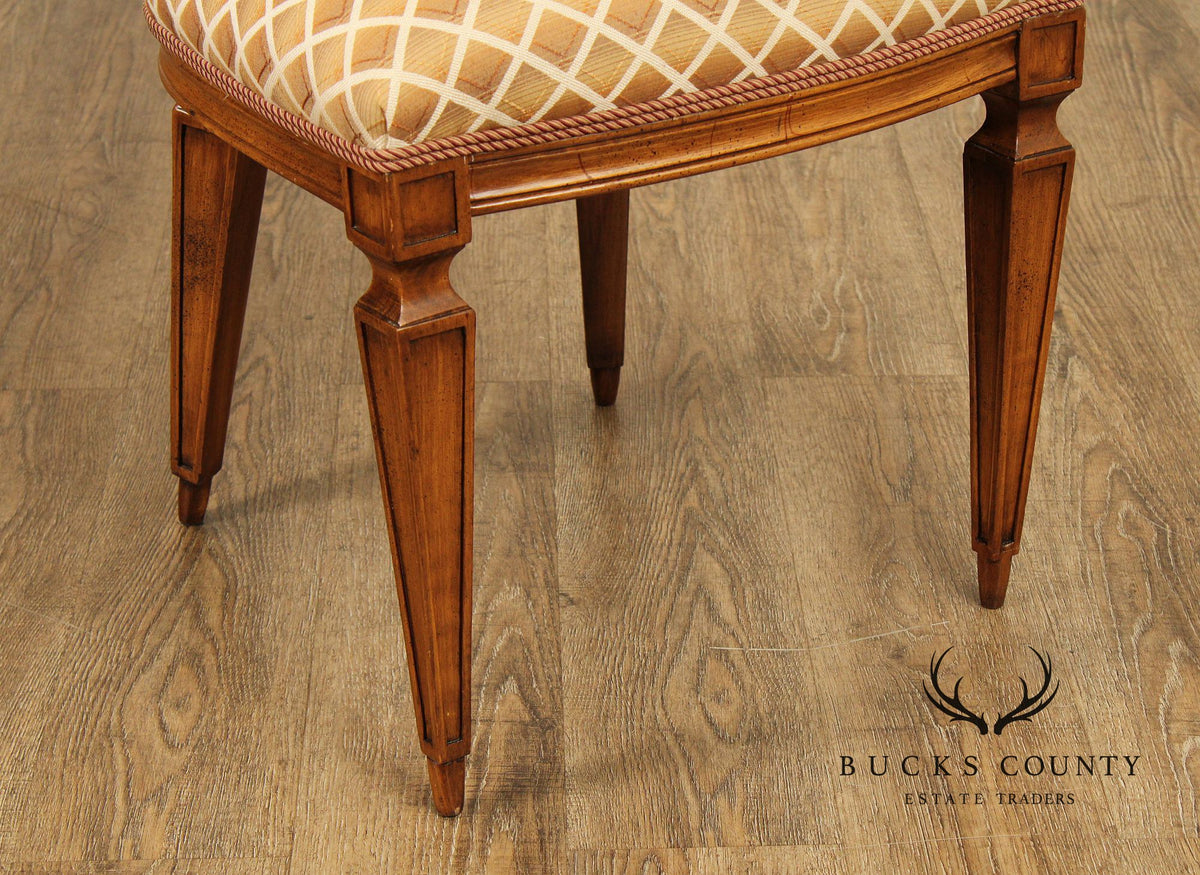 Karges Italian Provincial Vintage Set Of Four Walnut Cane Back Dining Chairs