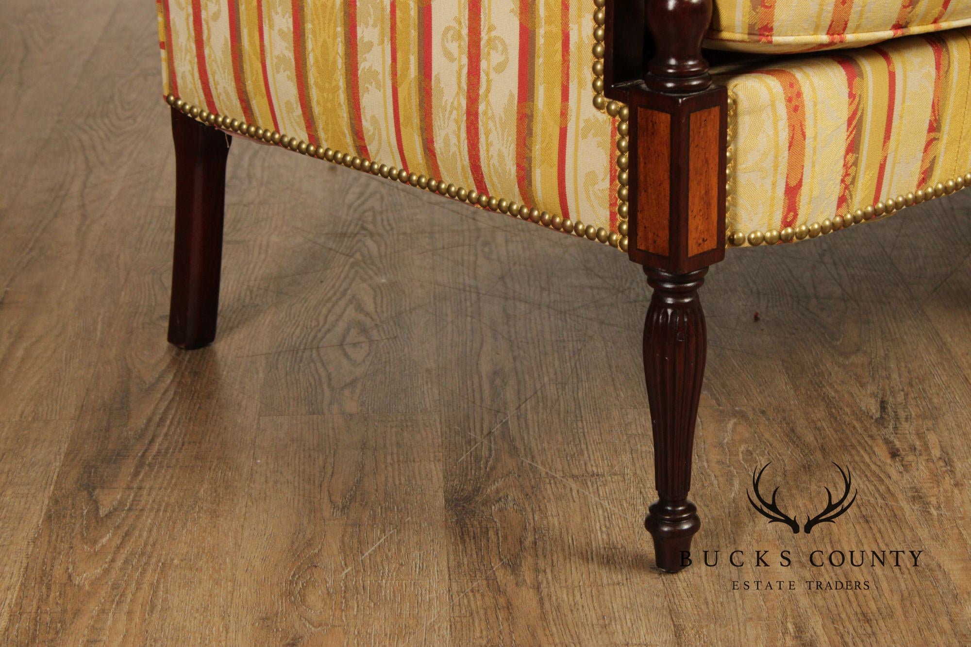 Sheraton Style Upholstered Mahogany Sofa