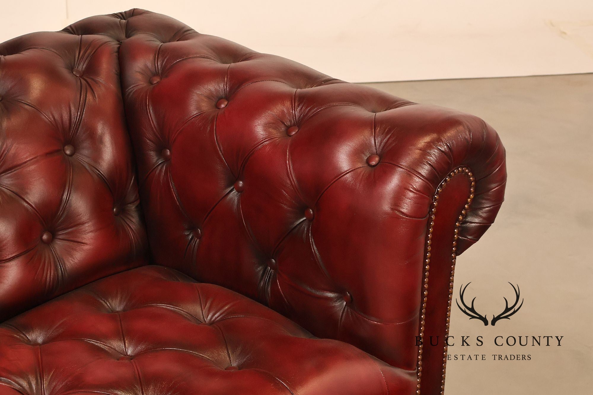 Chesterfield Style Oxford Red Leather Sofa