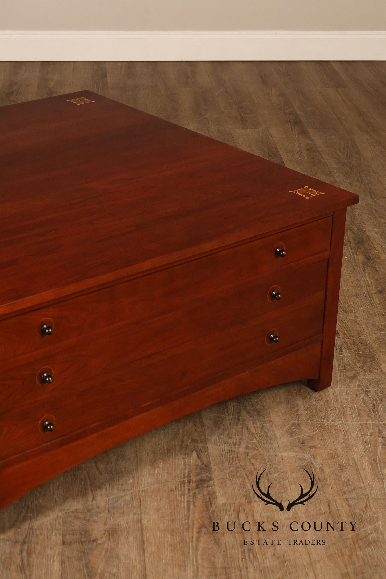 Stickley Harvey Ellis Square Cherry Storage Cocktail Table