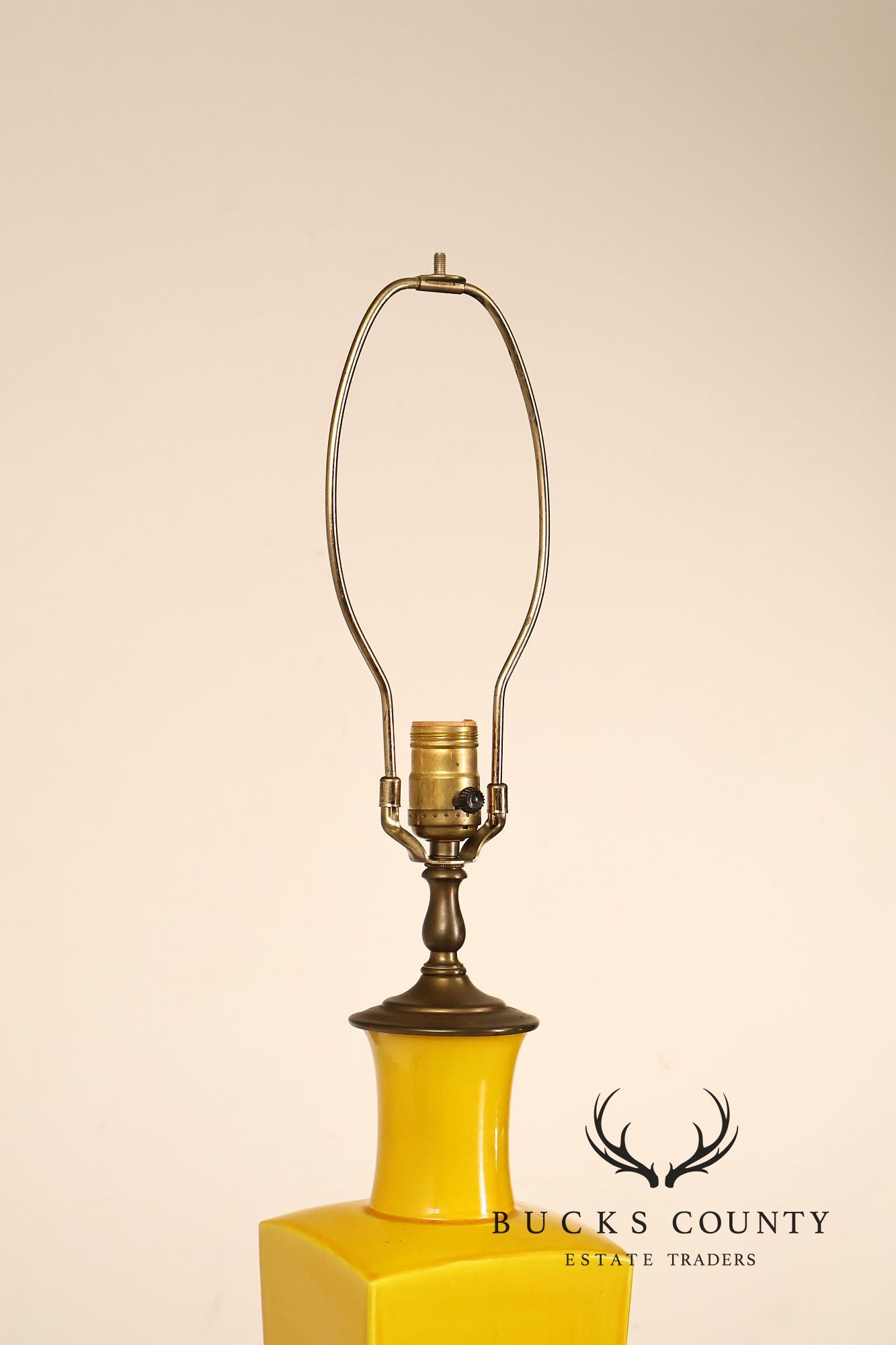 Mid Century Modern Yellow Glazed Ceramic Table Lamp