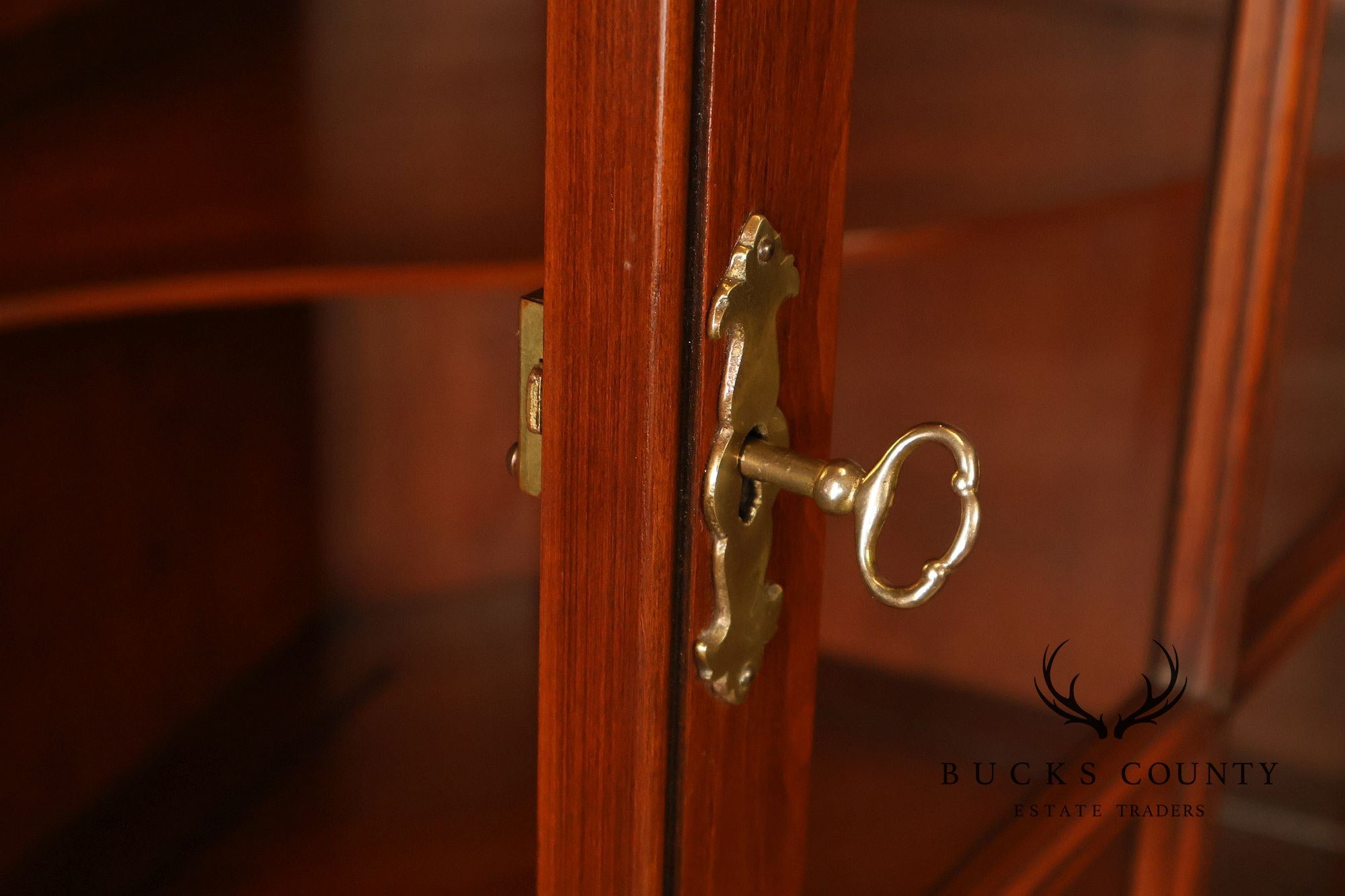 Henkel Harris Cherry Nine Pane Chippendale Style Corner Cabinet