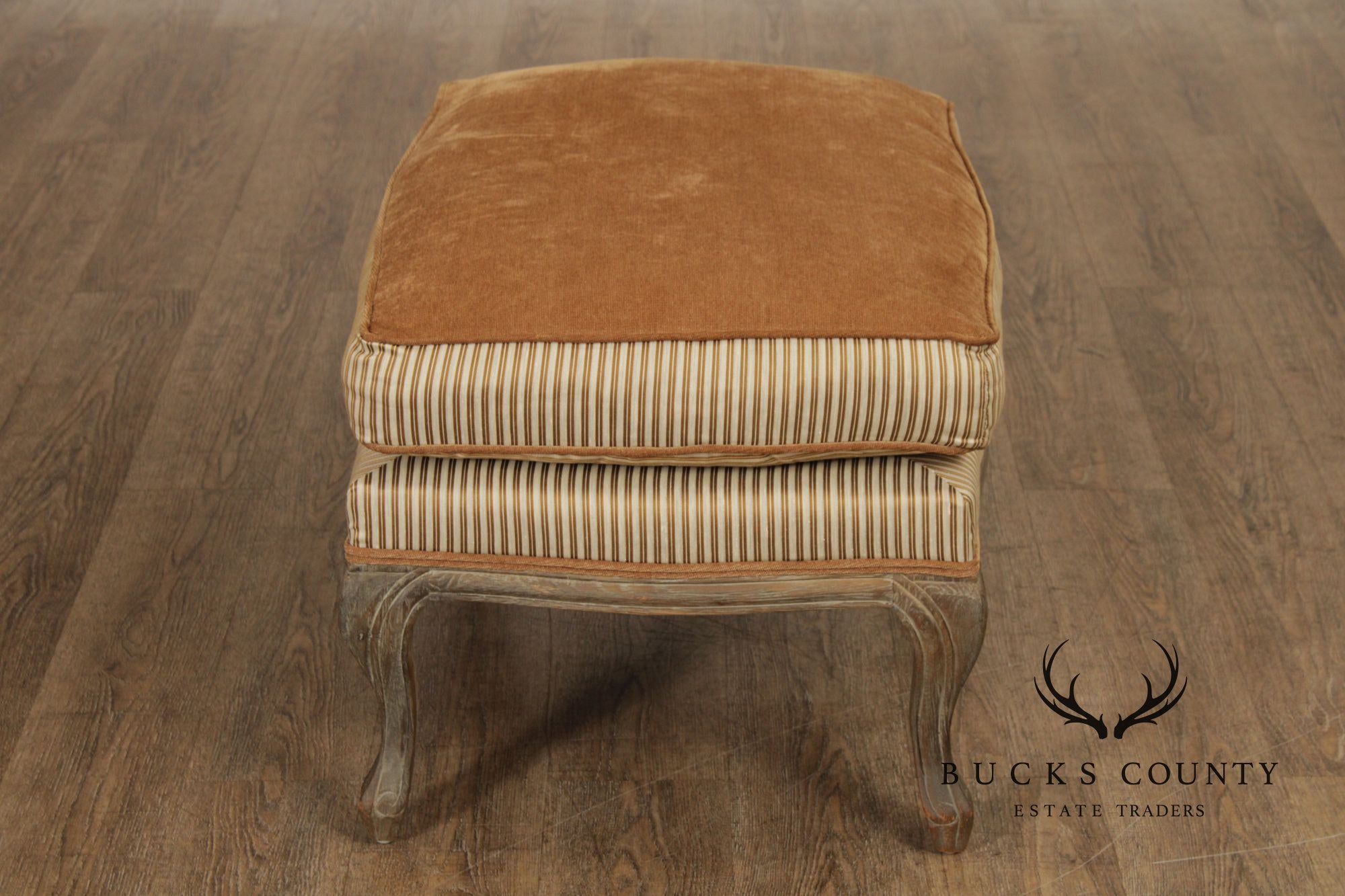 Restoration Hardware French Louis XV Style Pair of Marseilles Ottomans