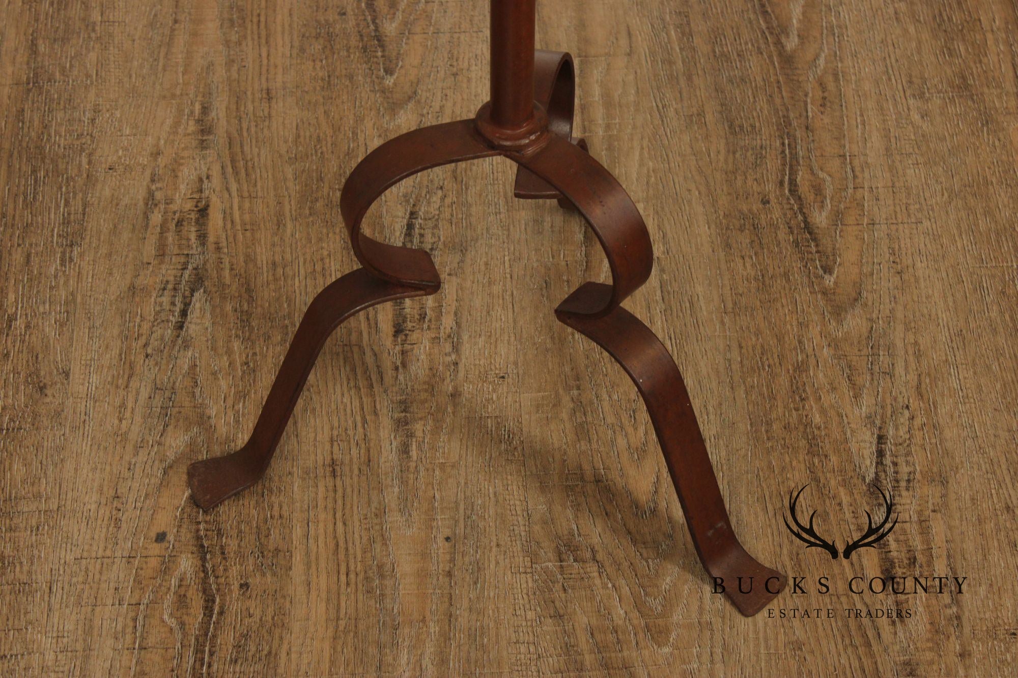 Vintage European Set of Three Tall Iron Candlesticks