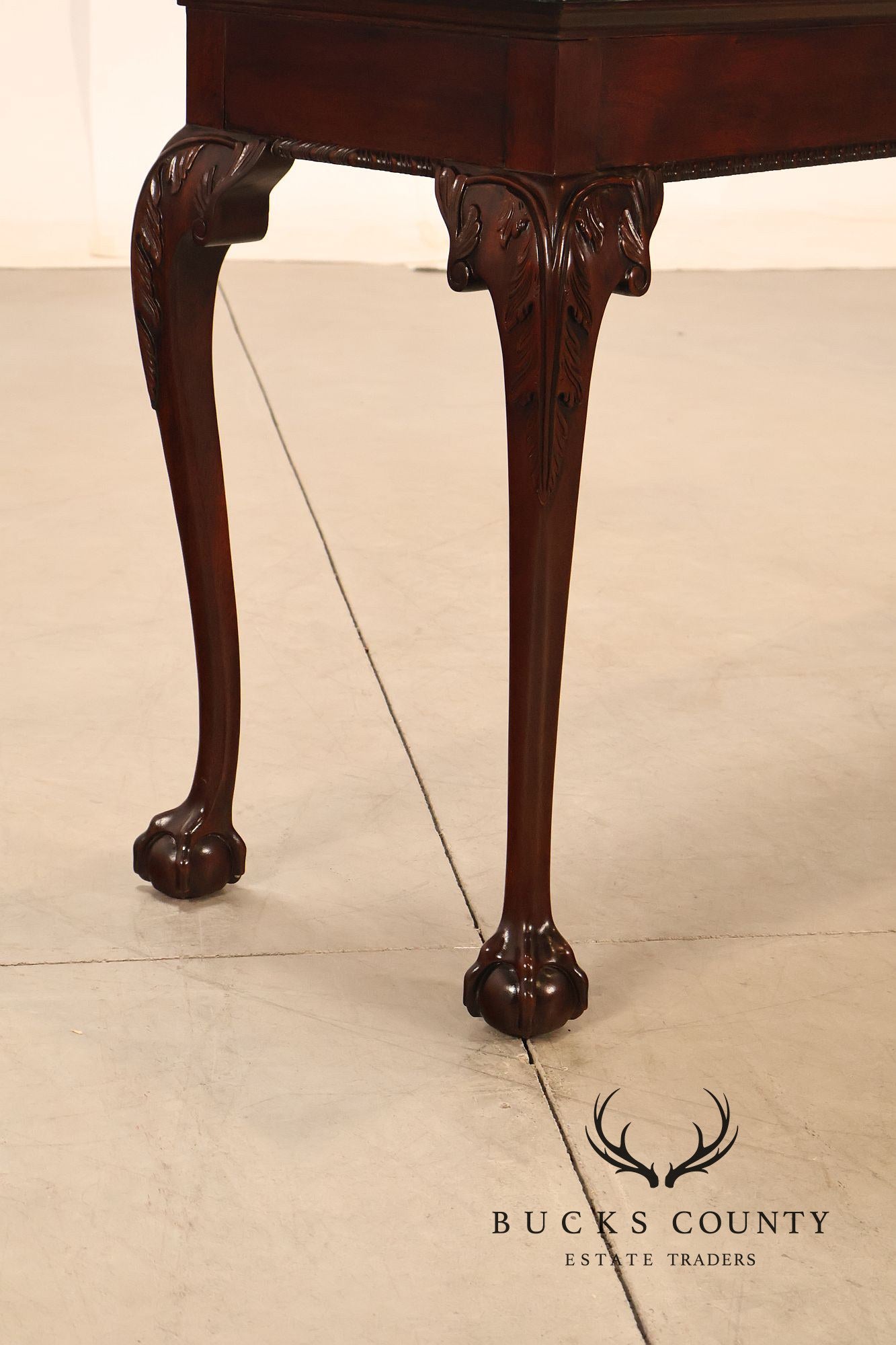 Stickley Chippendale Style Marble Top Mahogany Sofa Table Console