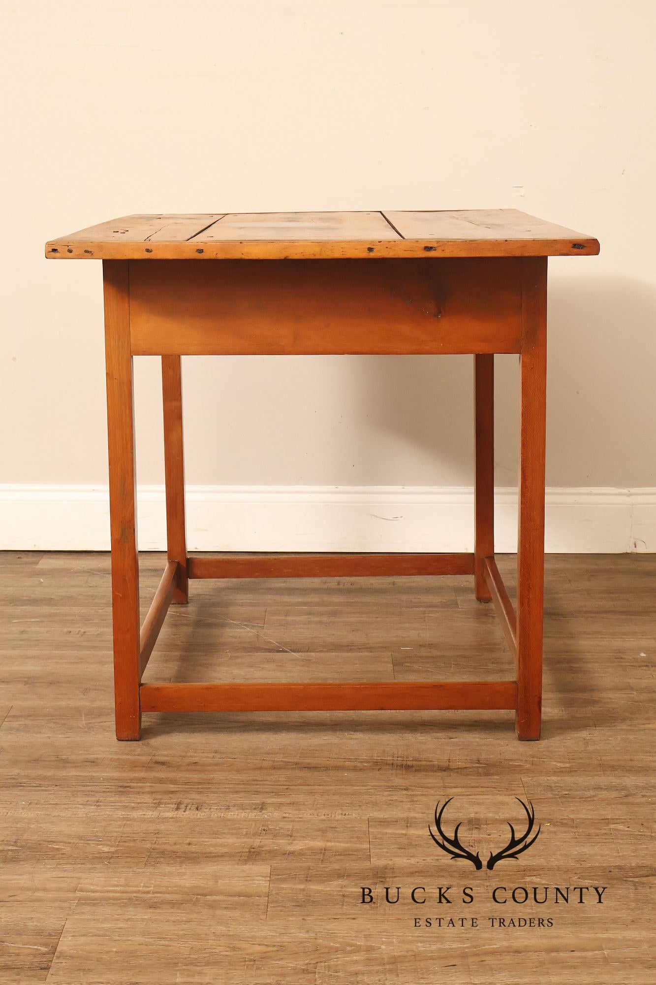 Antique Early American Plank Top Tavern Table