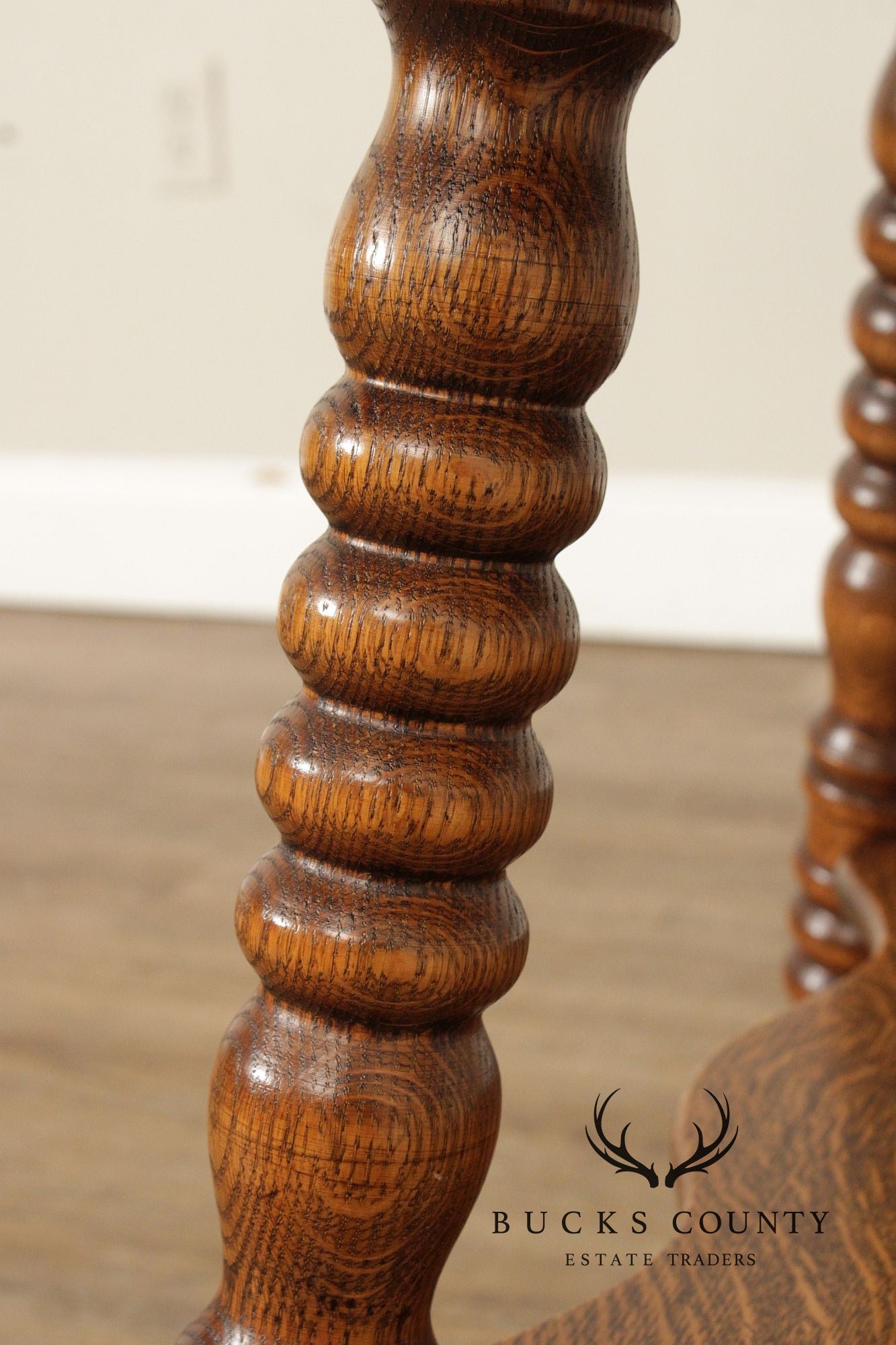 Antique Victorian Oak Square Two Tier Parlor Side Table