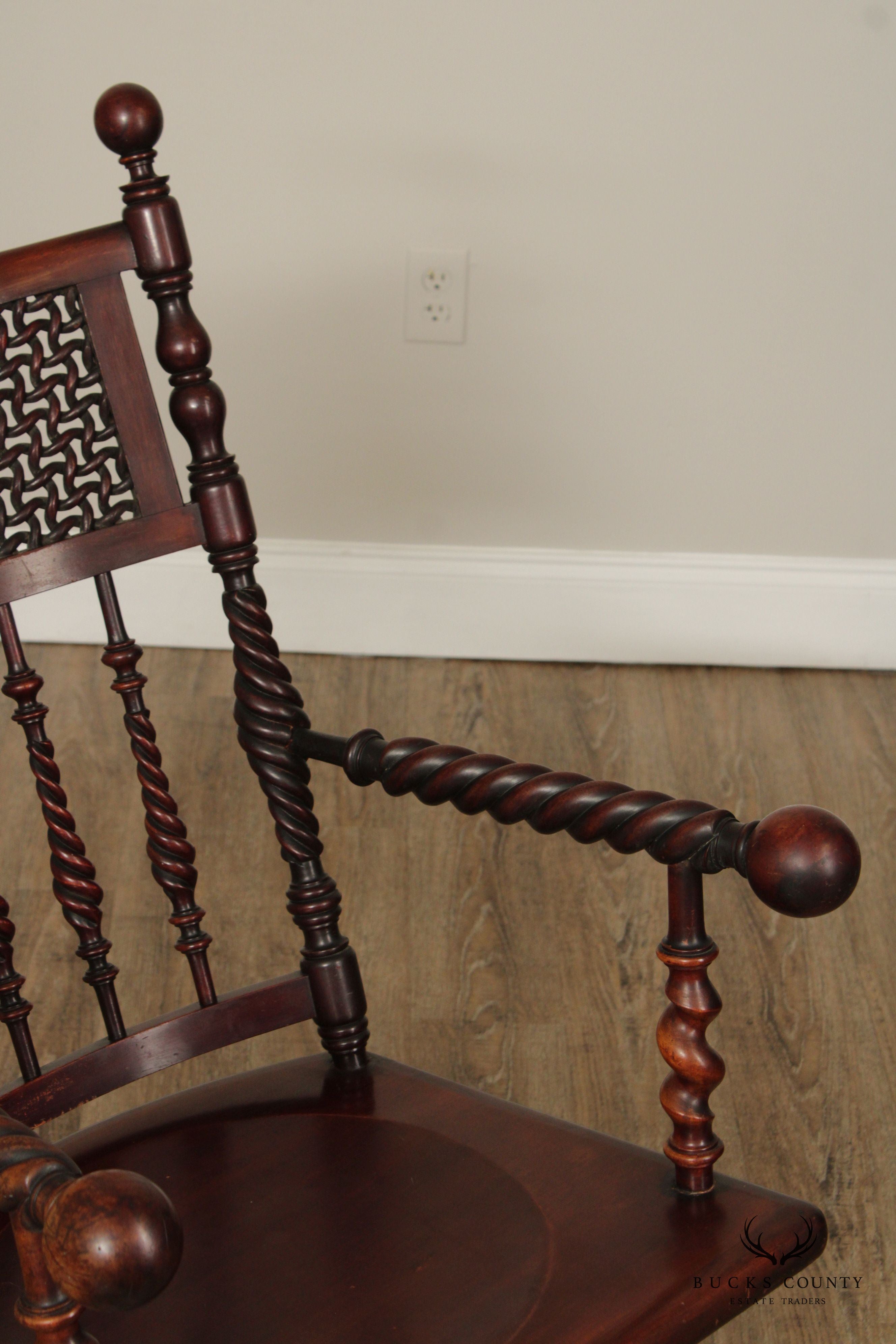 Merklen Brothers Renaissance Revival Mahogany Rocking Chair