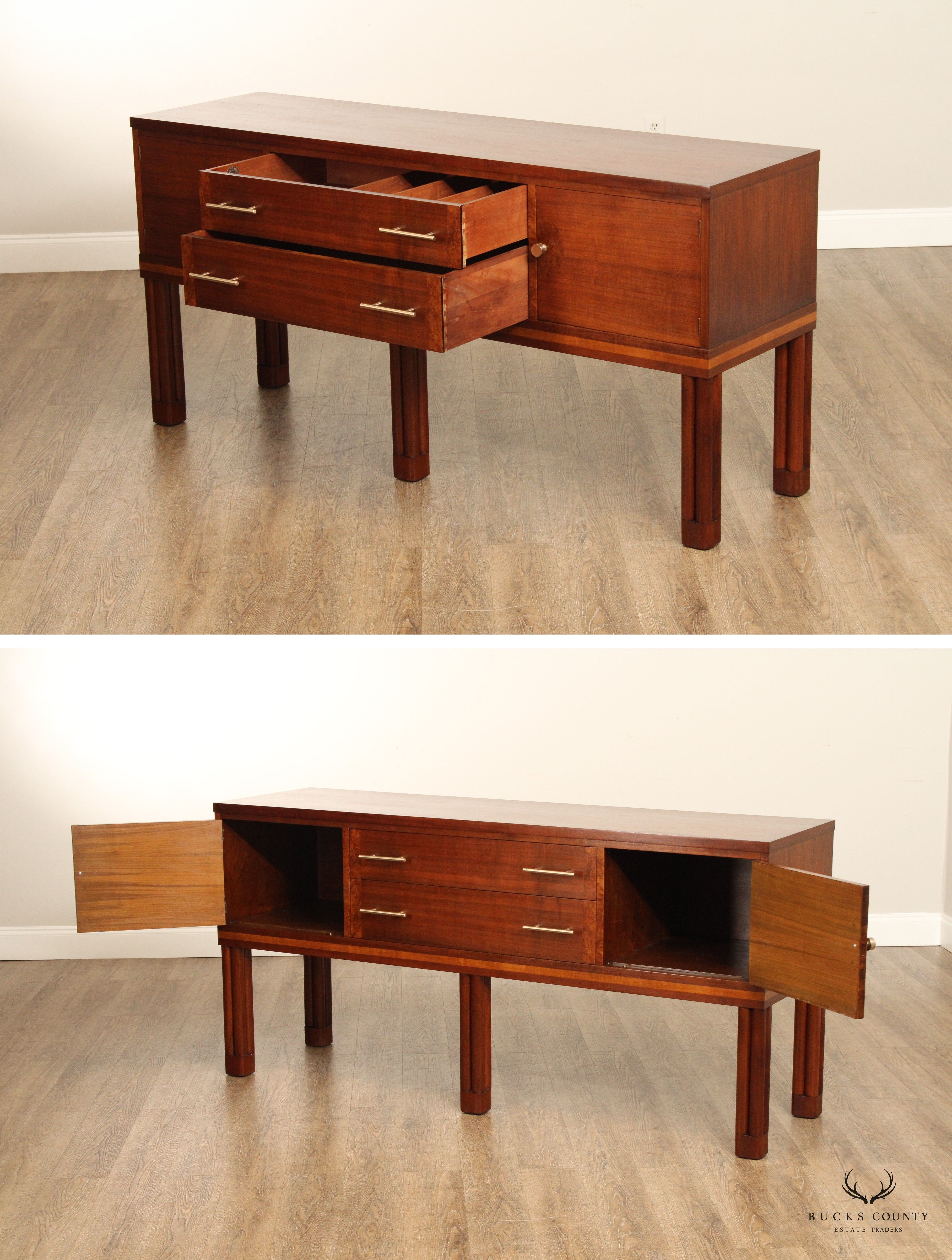 Johnson-Handley-Johnson Mid Century Style Walnut Sideboard Credenza
