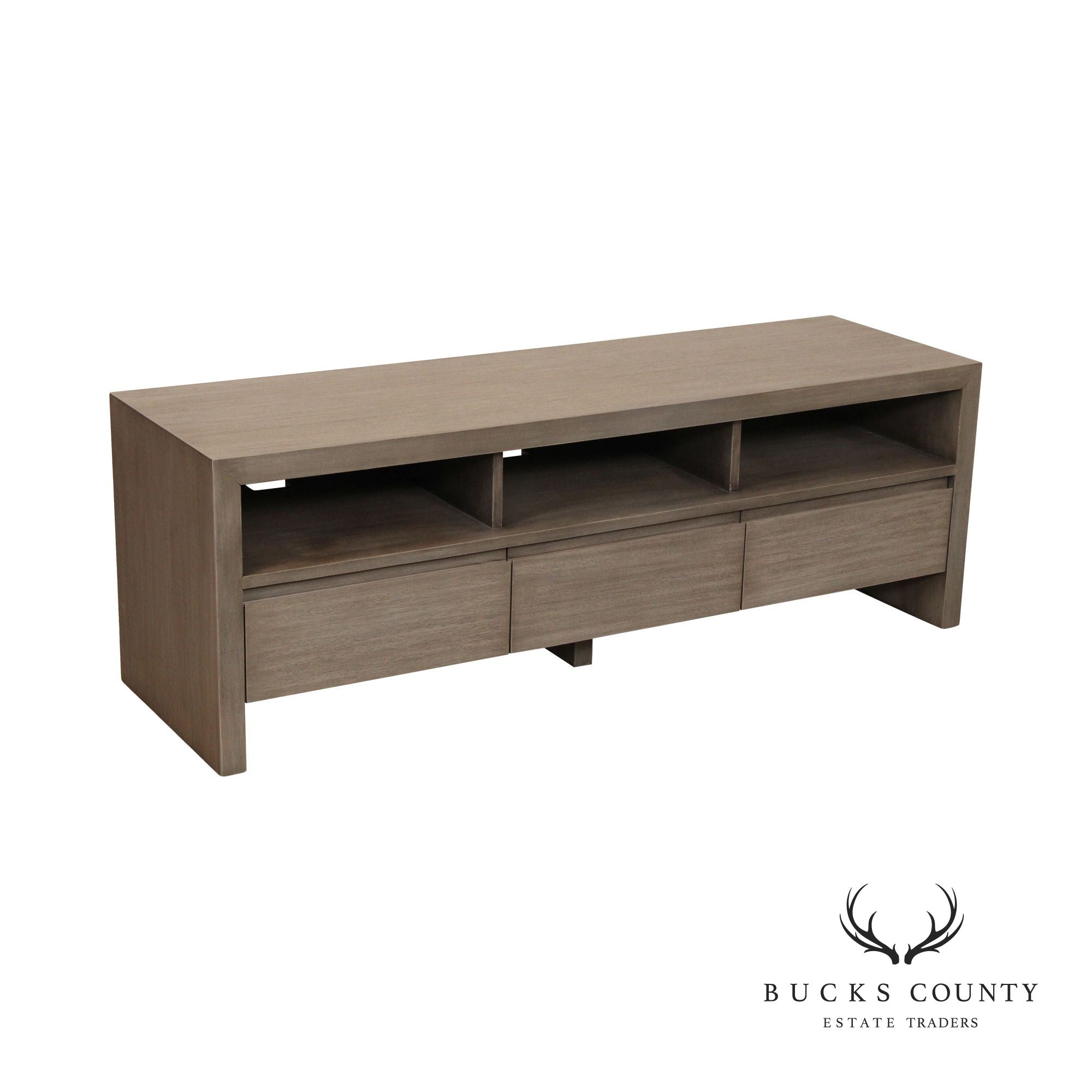 Ethan Allen 'Bronzeville' Grey-Washed Media Console