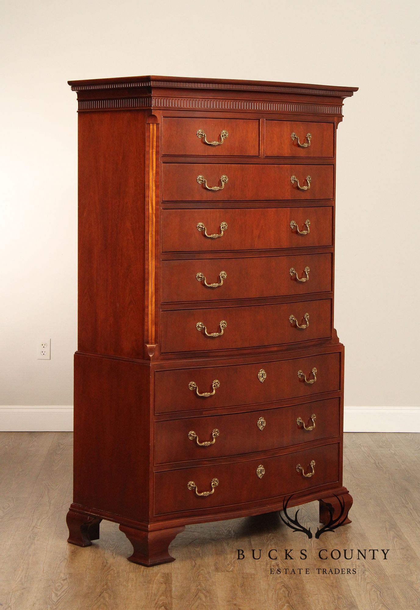 Baker Georgian Style Mahogany Tall Chest