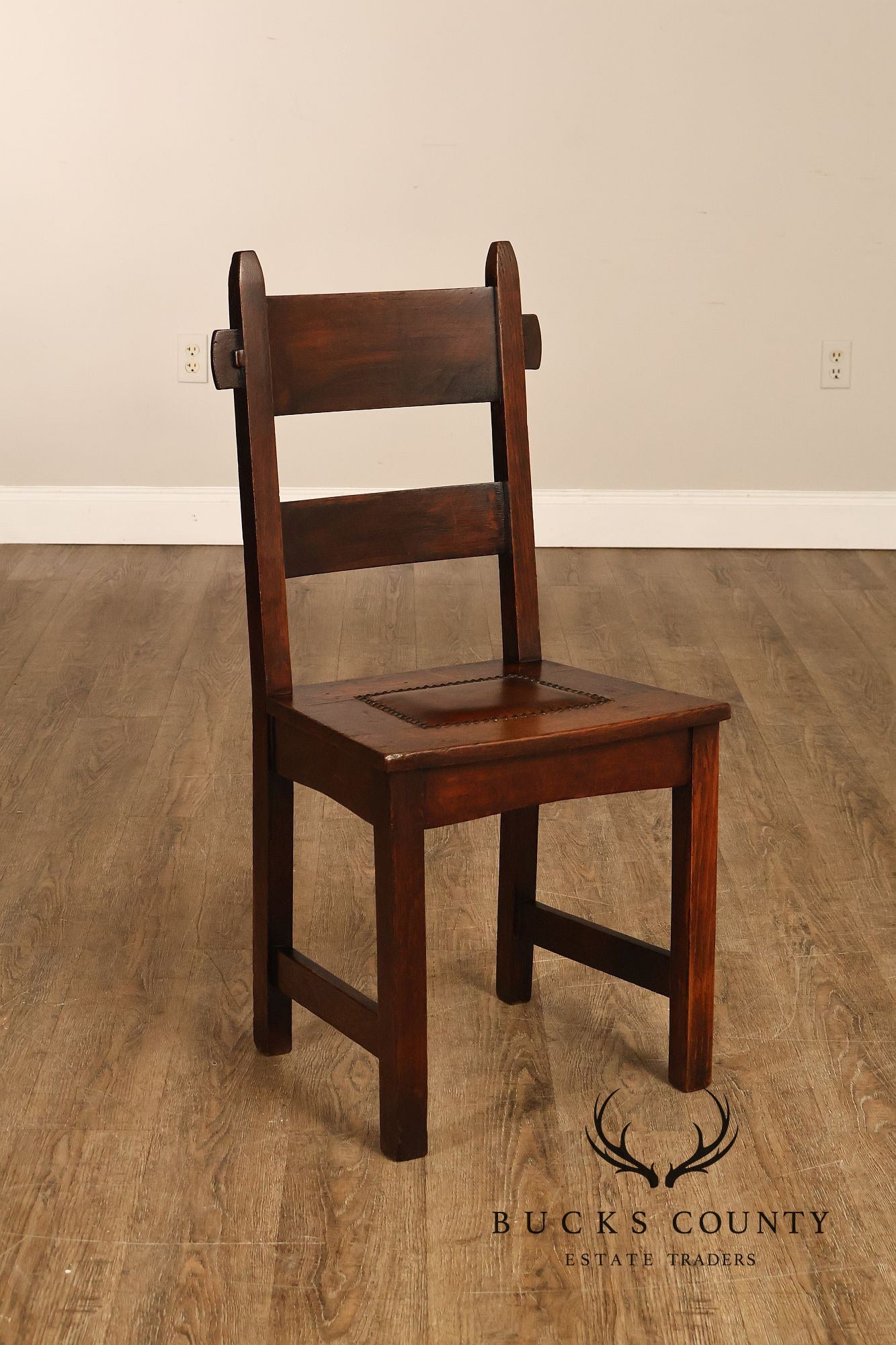 Gustav Stickley Antique Oak Rabbit Ear #1291 Dining Chair