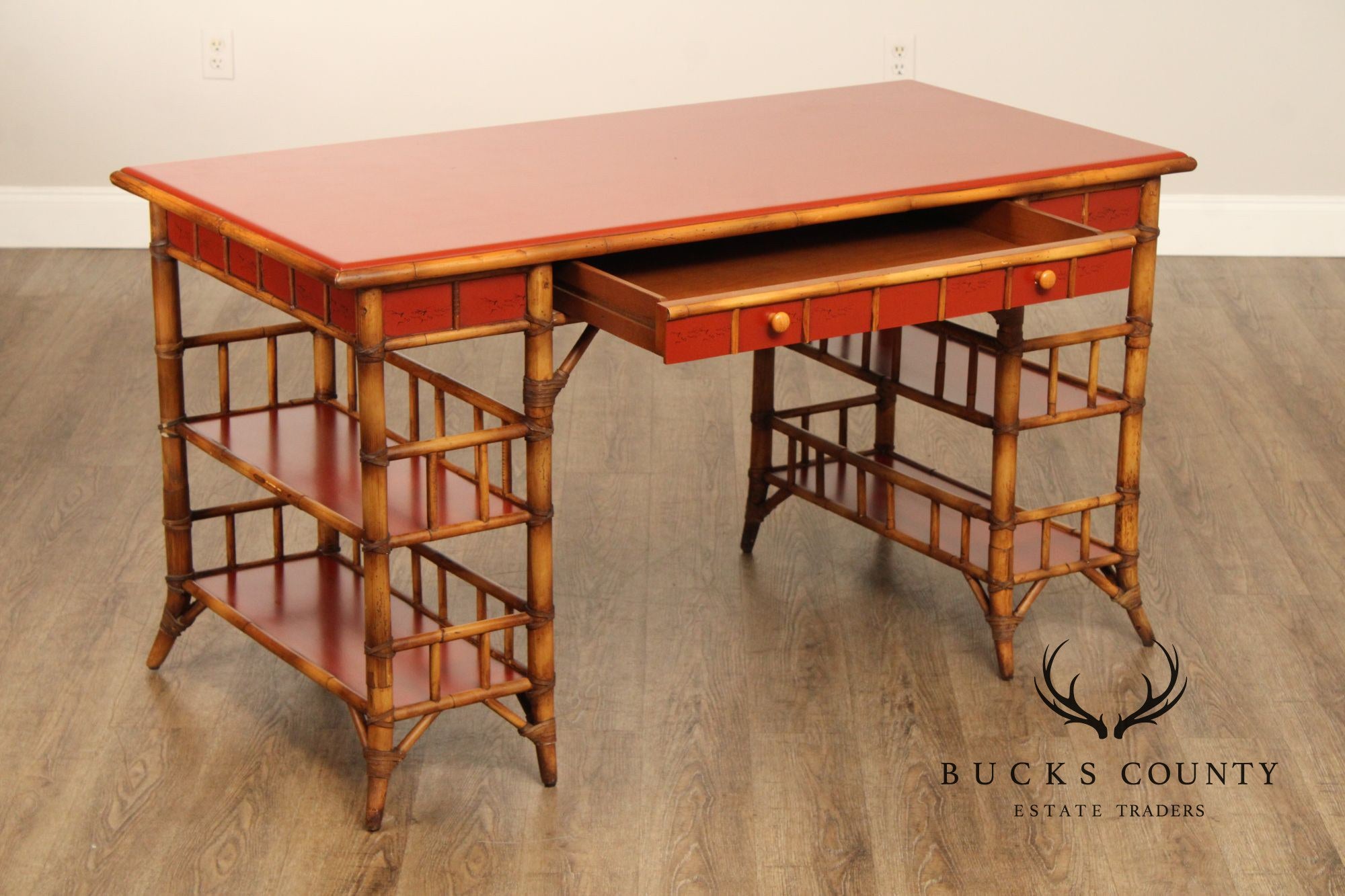 Baker Milling Road Chinoiserie Style Bamboo Desk