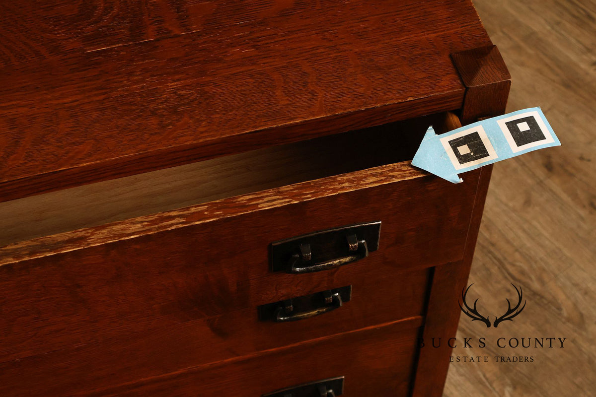Stickley Mission Collection Pair Of Oak Three-Drawer Chests