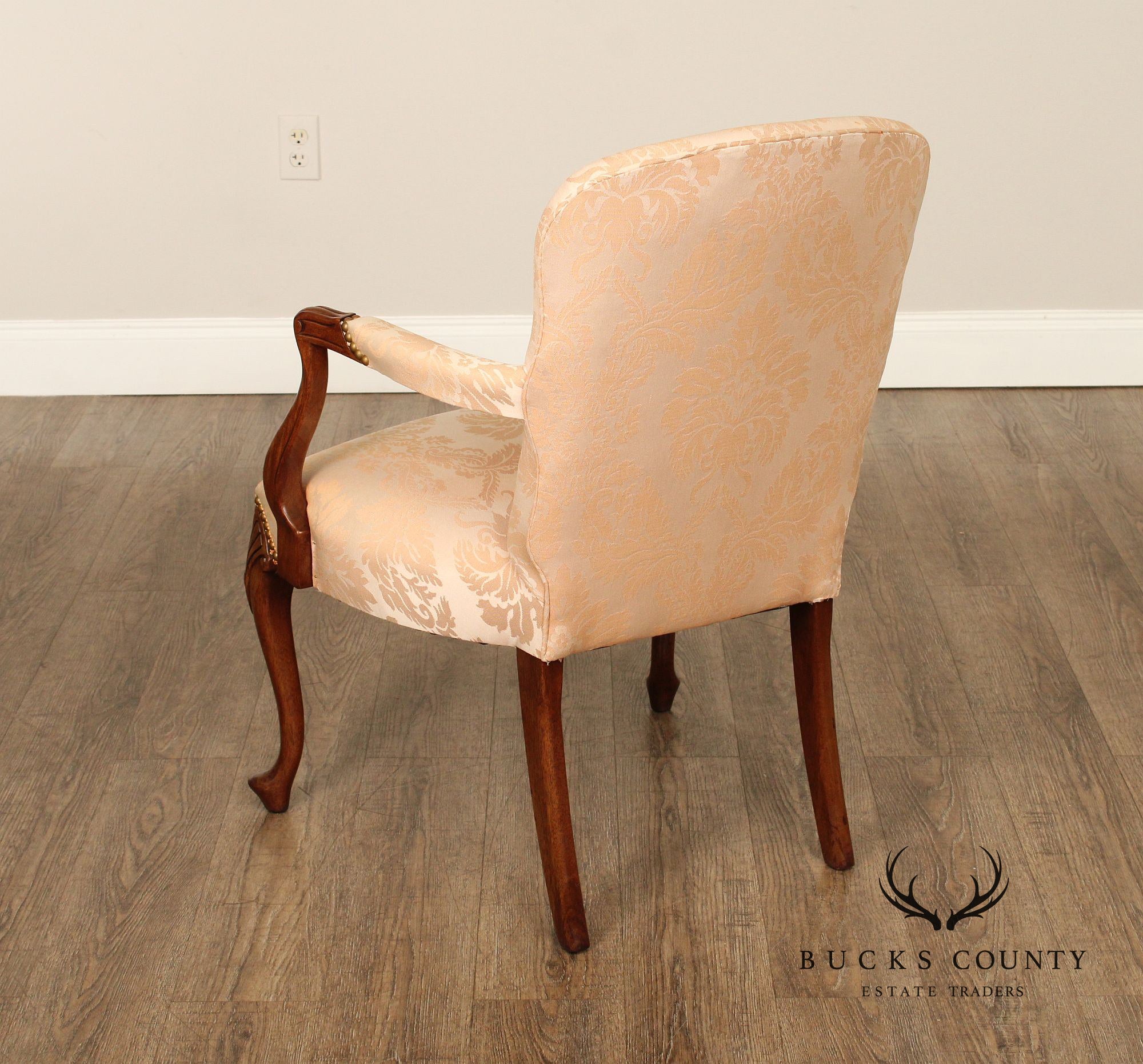 Hickory Chair Queen Anne Style Mahogany Armchair