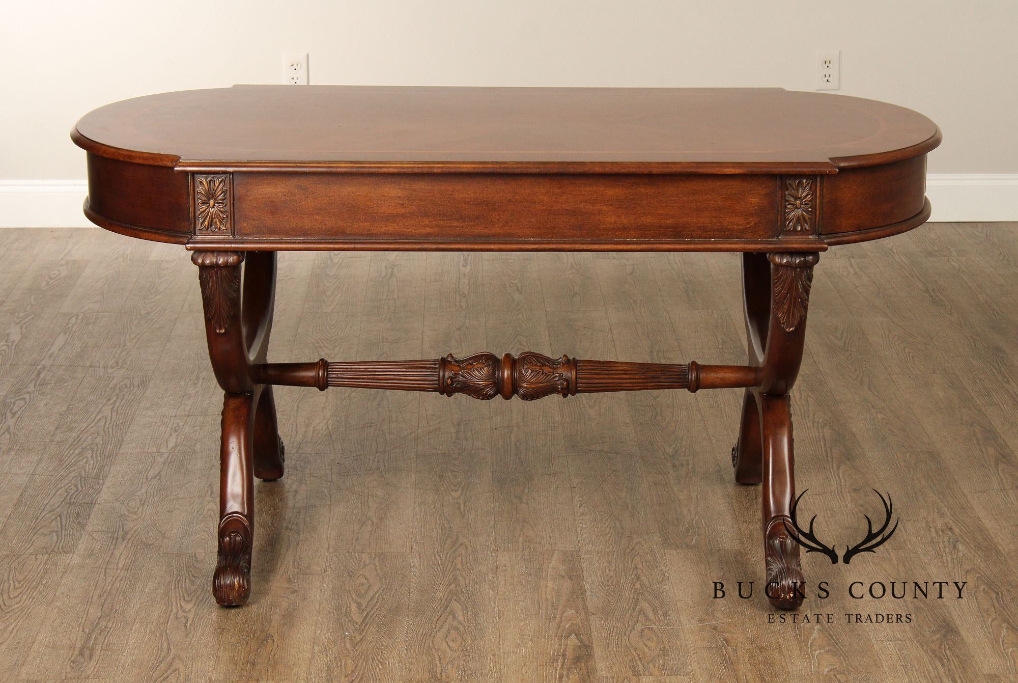 English Regency Style Inlaid Mahogany Writing Desk