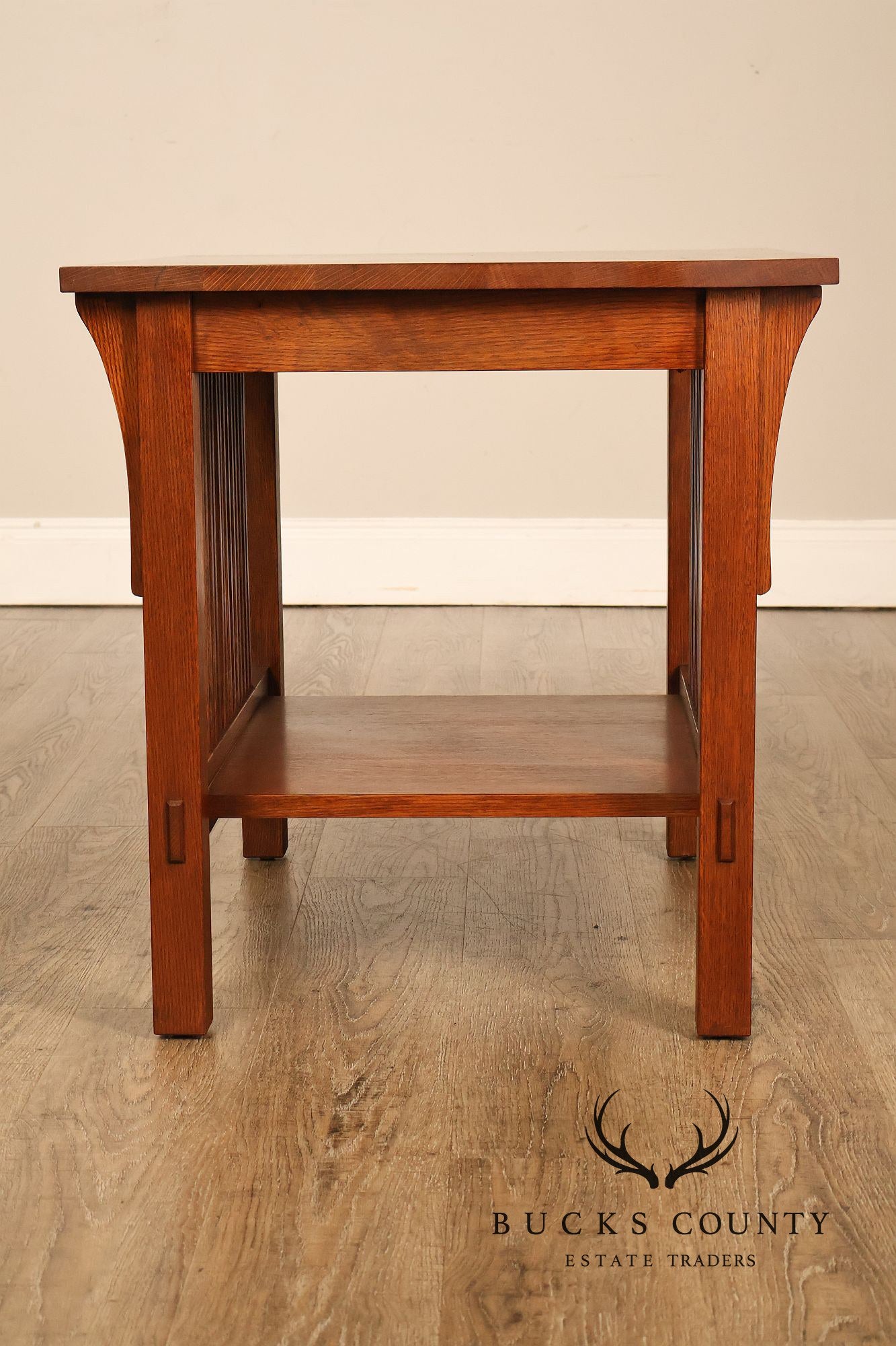 Stickley Mission Collection Oak Spindle Lamp Table