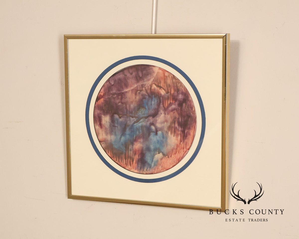 Suzanne Marinell Melted Wax Painting, 'Magenta Majesty'
