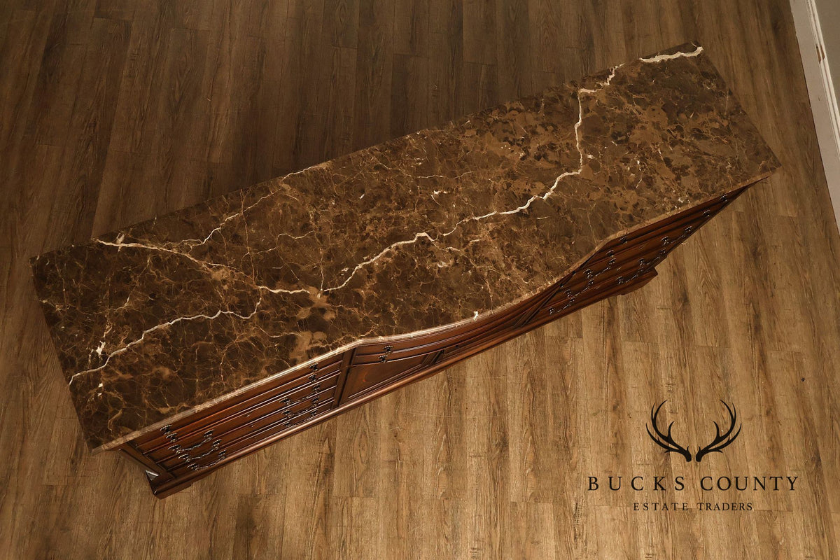 Drexel Heritage 'Covington Park' Marble Top Mahogany Door Chest