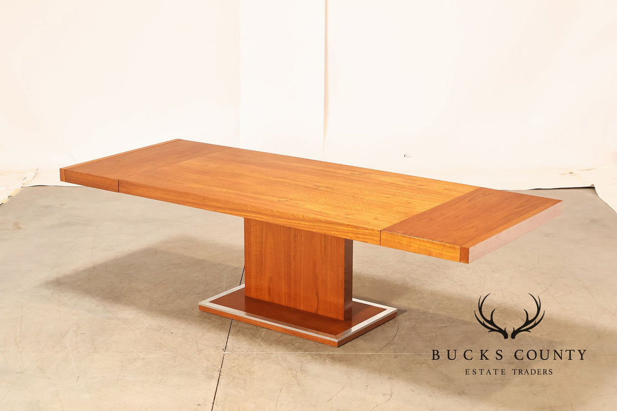 Milo Baughman Walnut Pedestal Dining Table