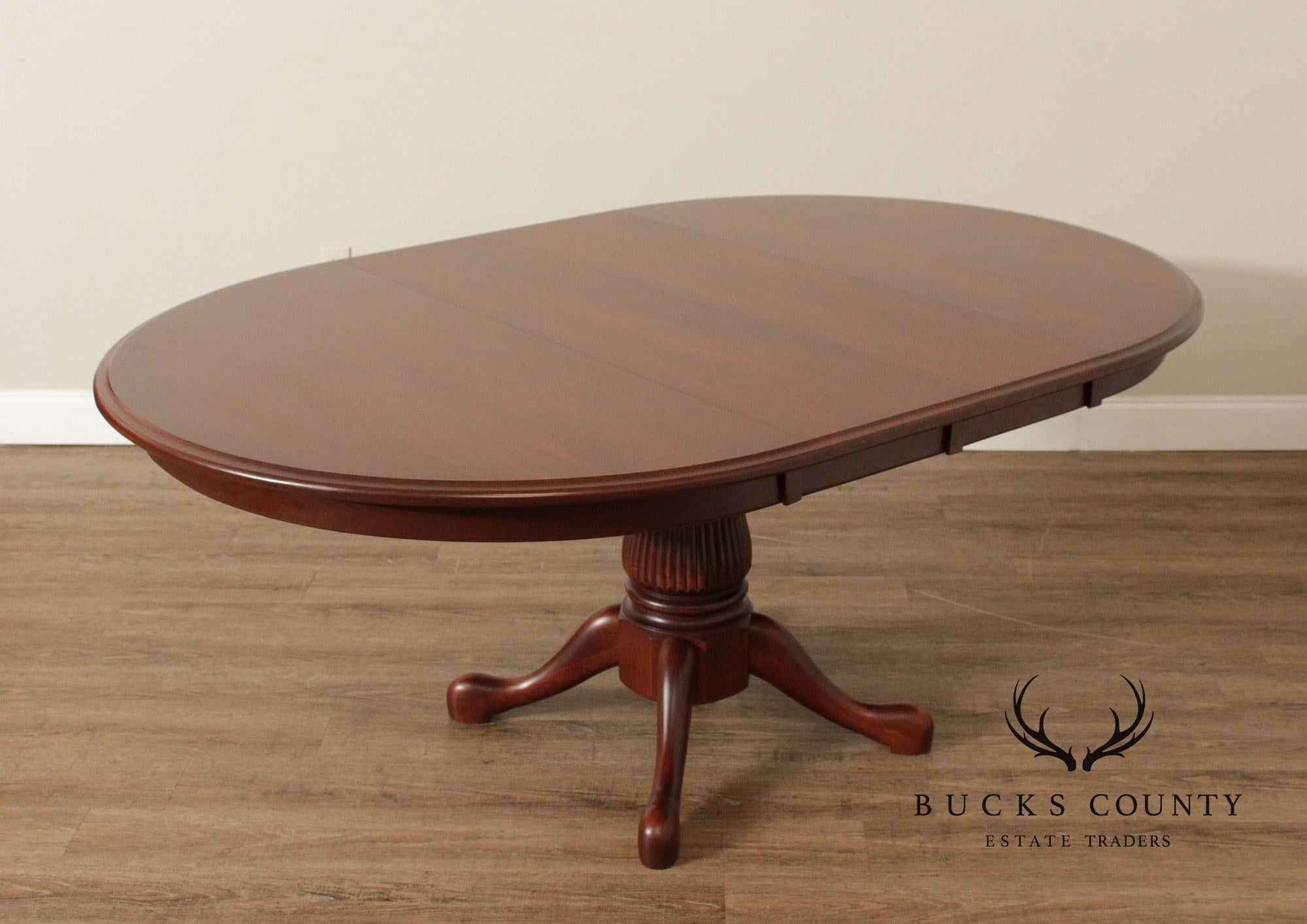 Custom Quality 48 Inch Round Solid Cherry Expandable Dining Table