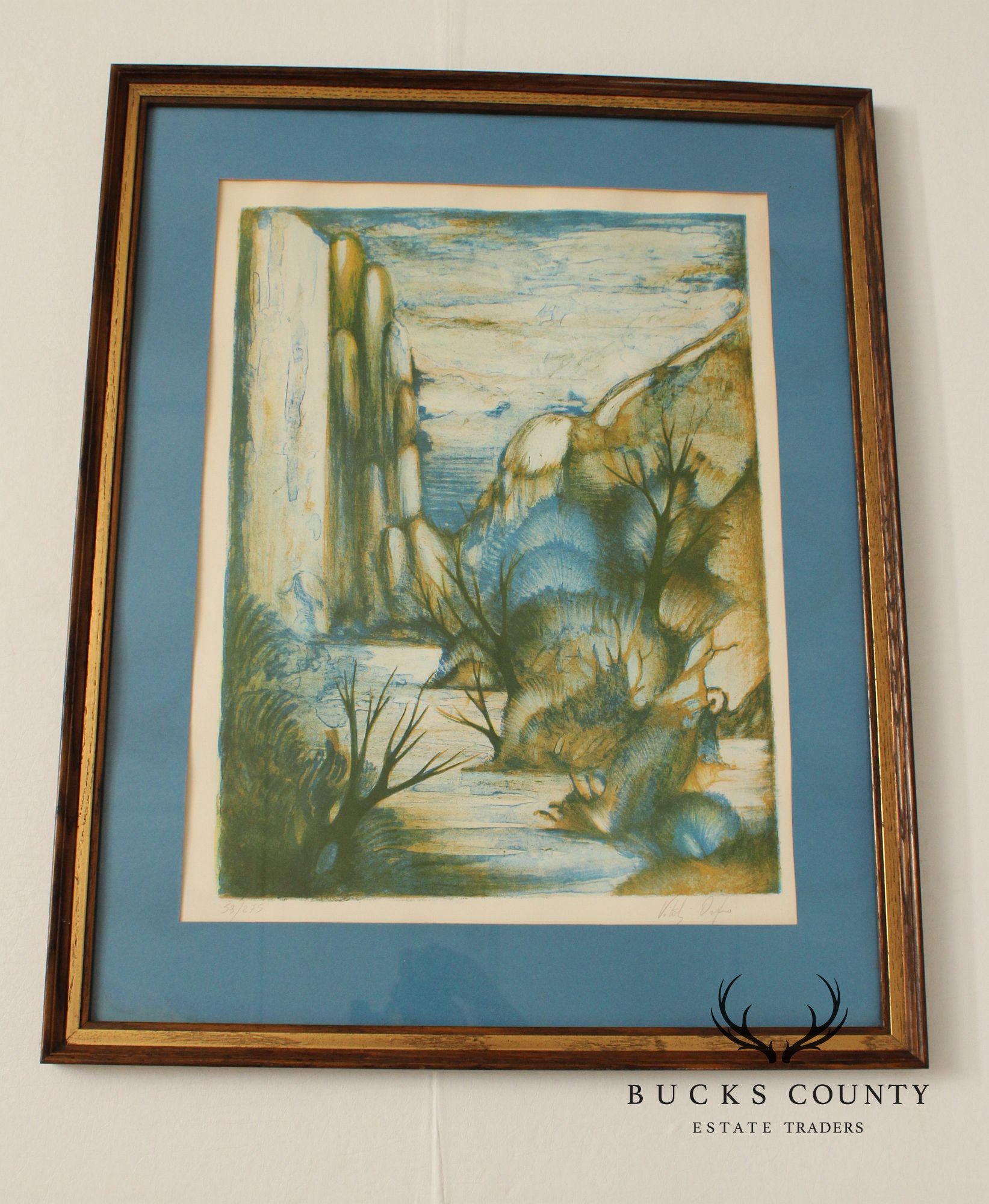 Vitali Orfeo Surrealist Style Landscape Lithograph