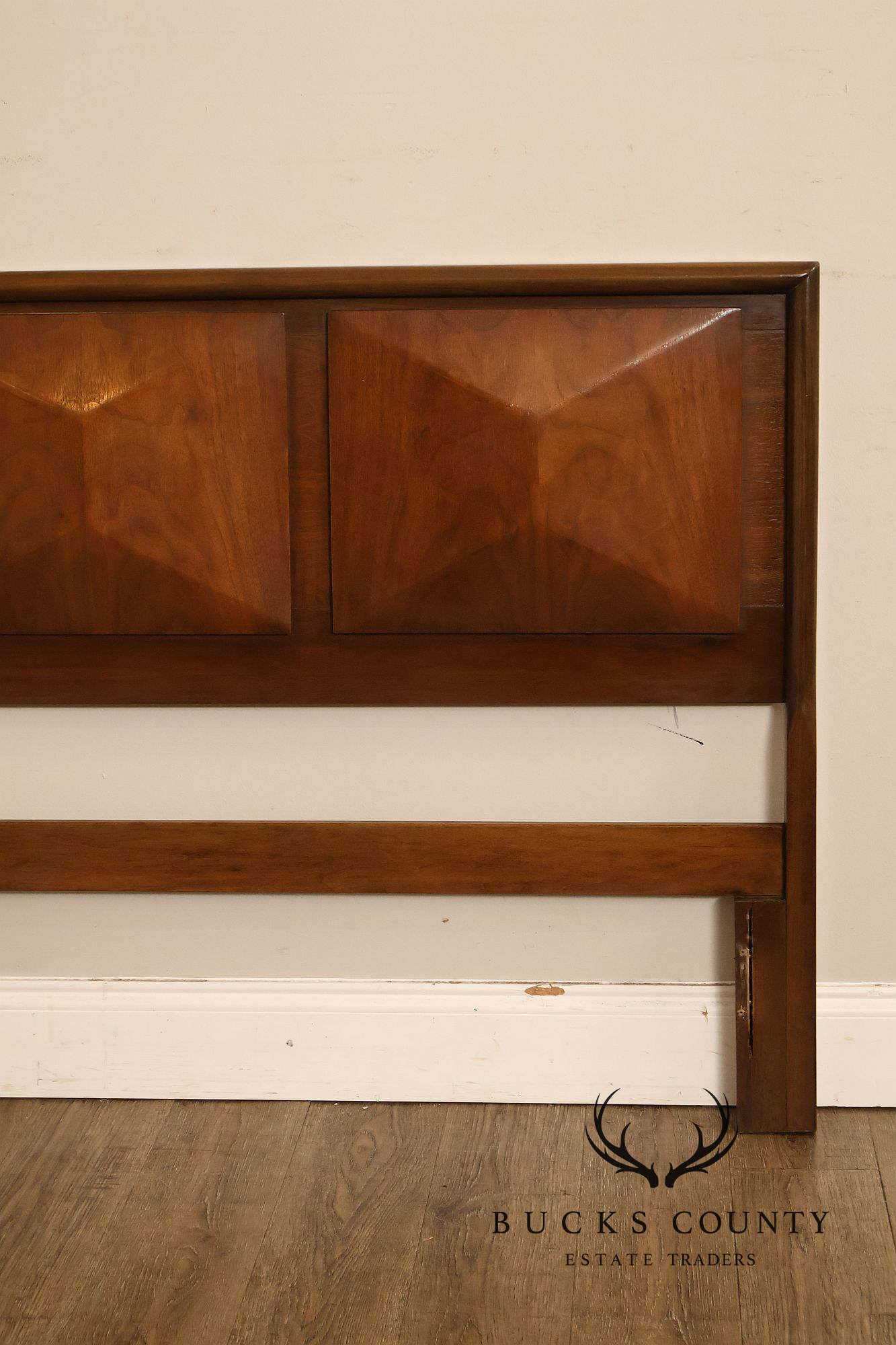 United Furniture Mid Century Diamond Walnut Queen Headboard