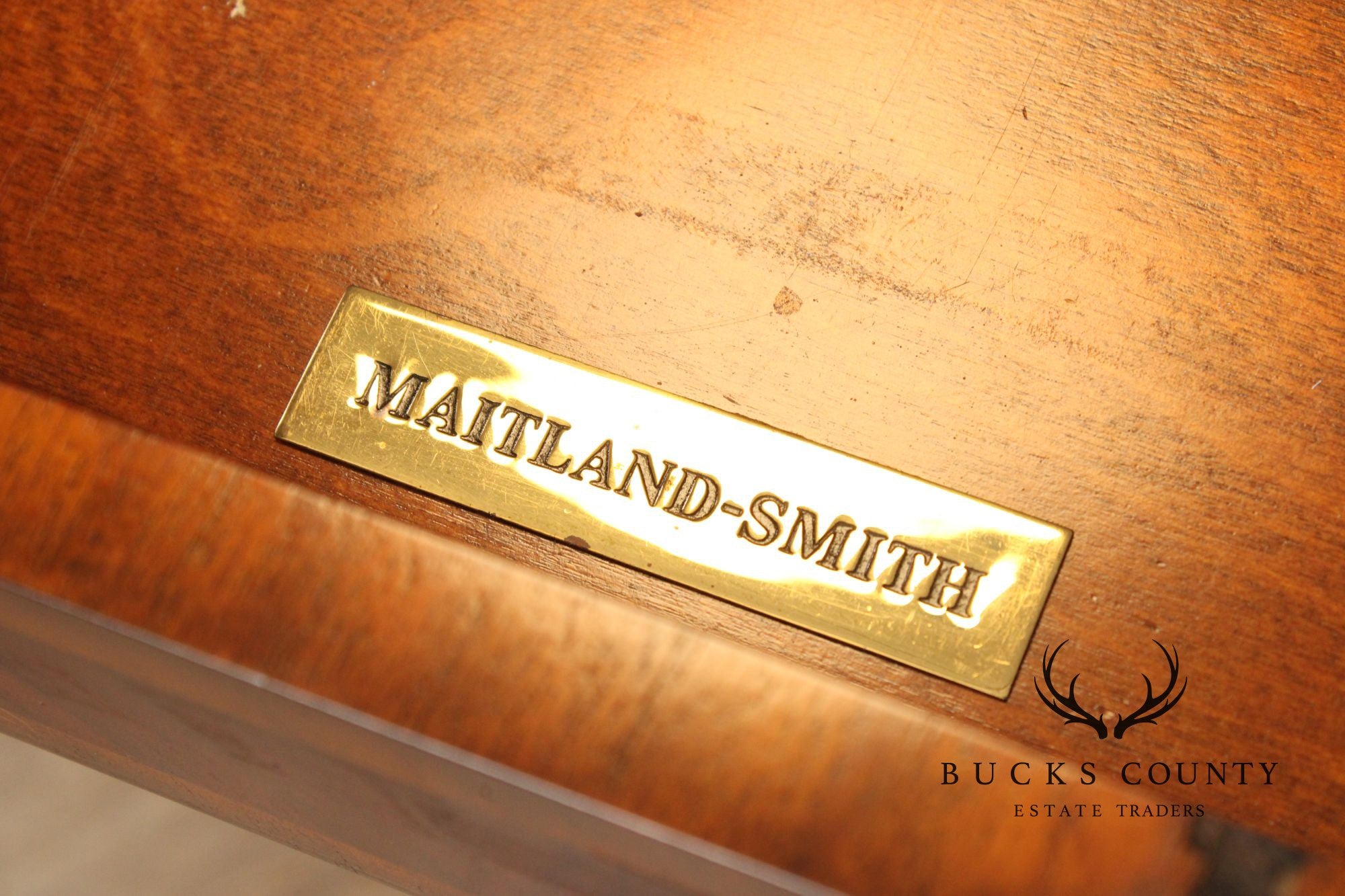 Maitland Smith Carved Mahogany Leather Top Executive Partner's Desk