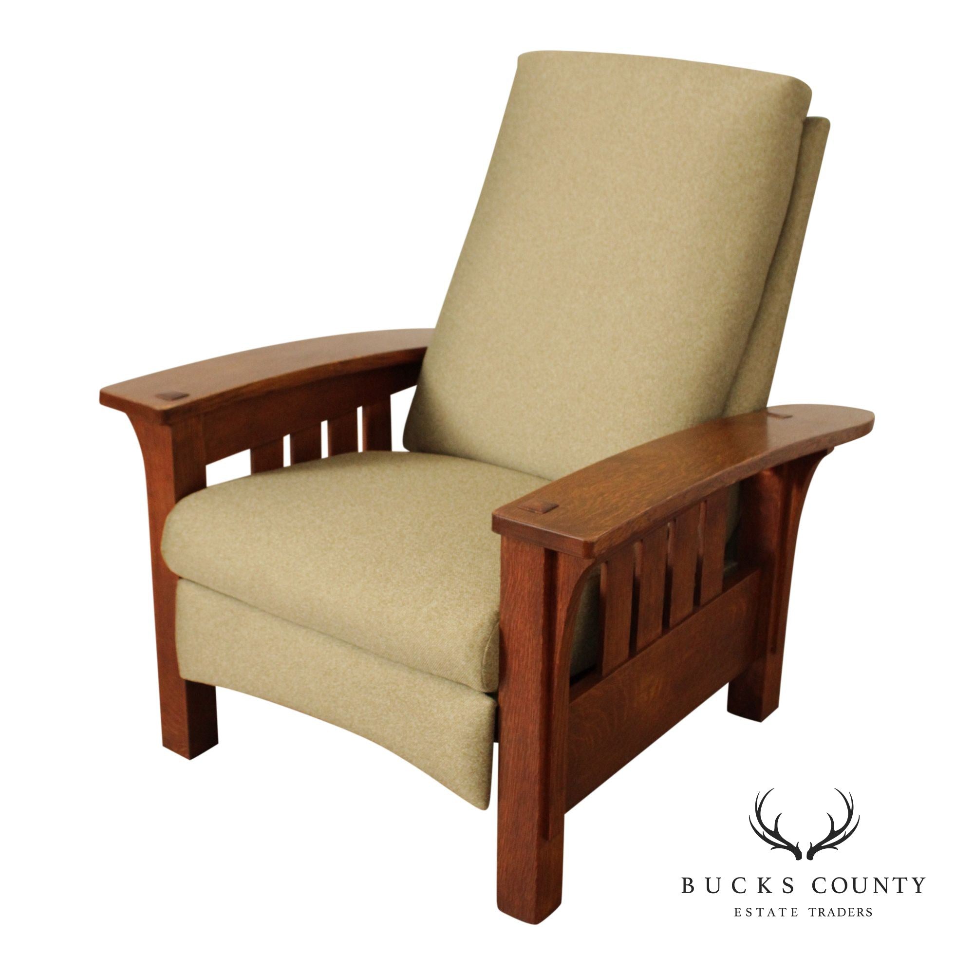 Stickley Mission Collection Oak Bow Arm Recliner