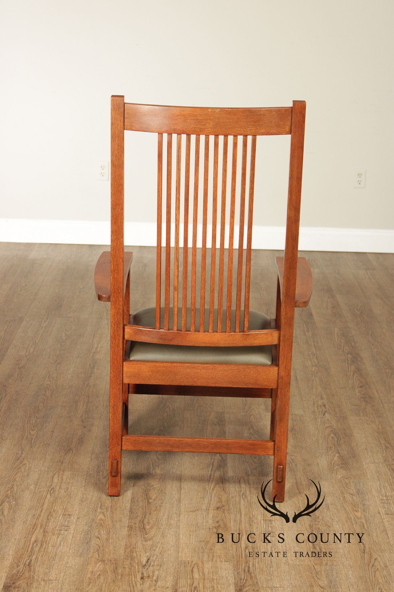 Stickley Mission Collection Pair of Oak Spindle Armchairs