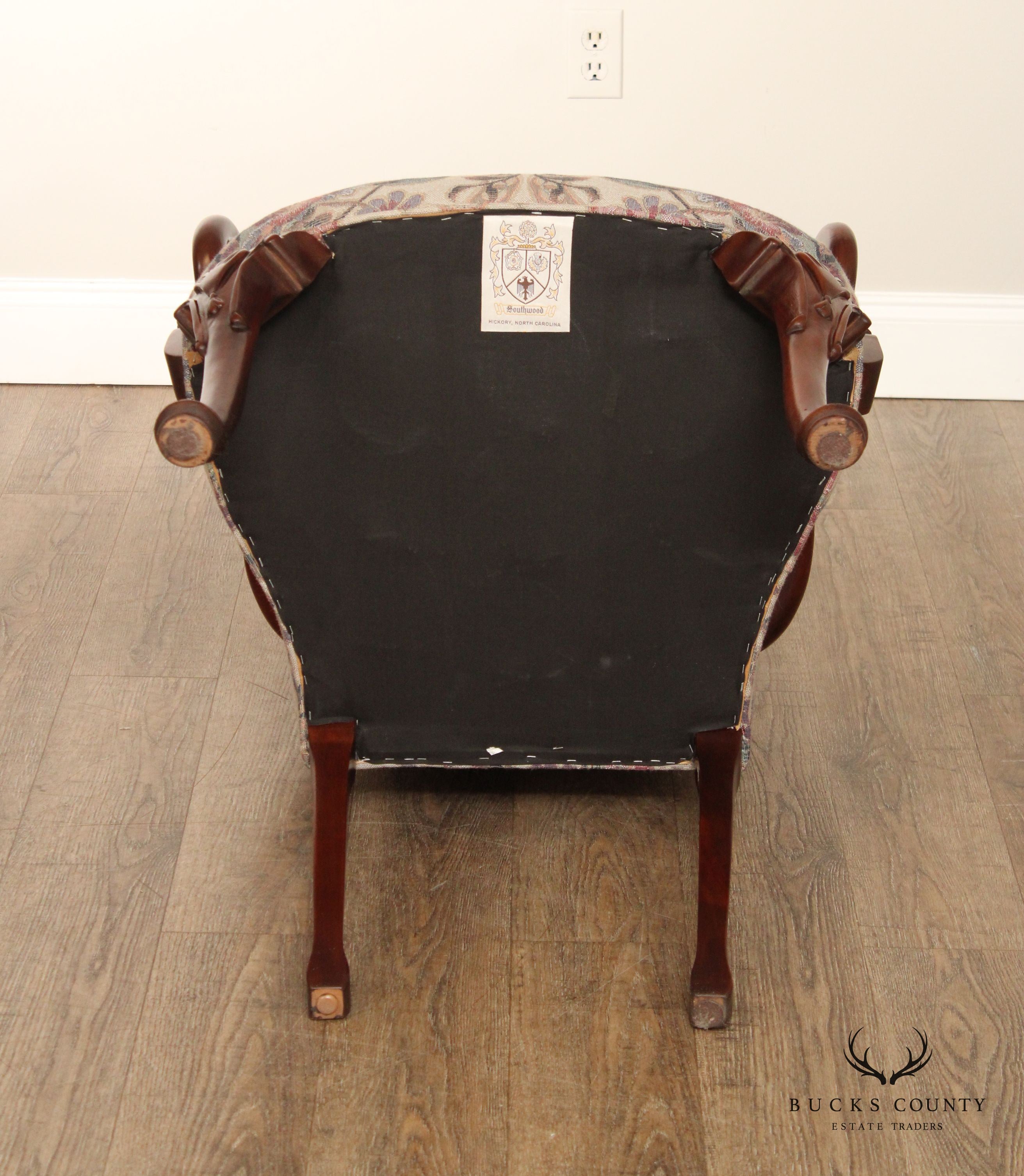 Southwood Queen Anne Style Mahogany Shepard’s Crook Arm Chair