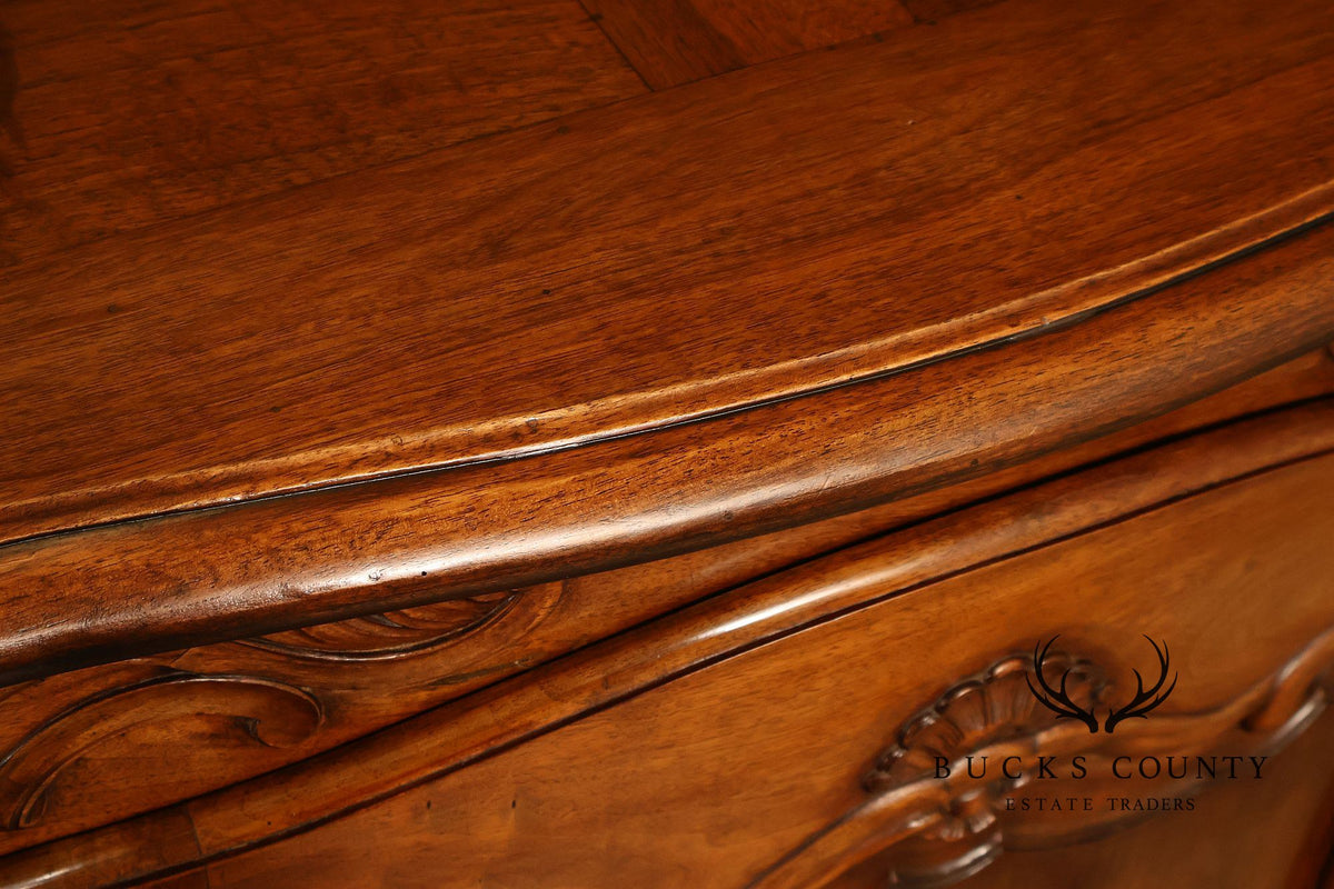 French Provincial Style Carved Fruitwood Three Door Sideboard