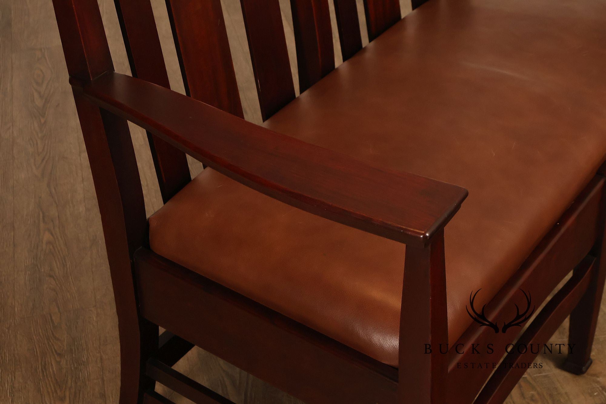 Stickley Brothers Rare Antique Inlaid Mahogany Settee