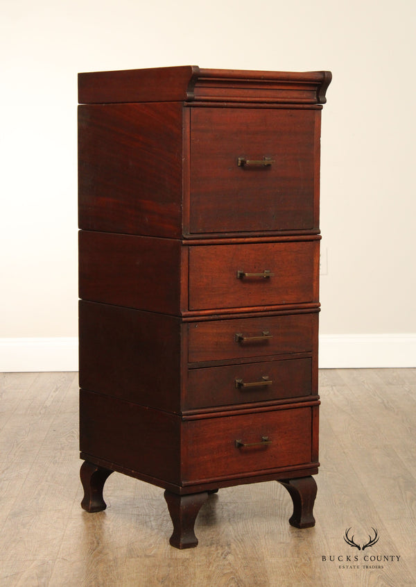 Antique Mahogany Stacking Office Cabinet