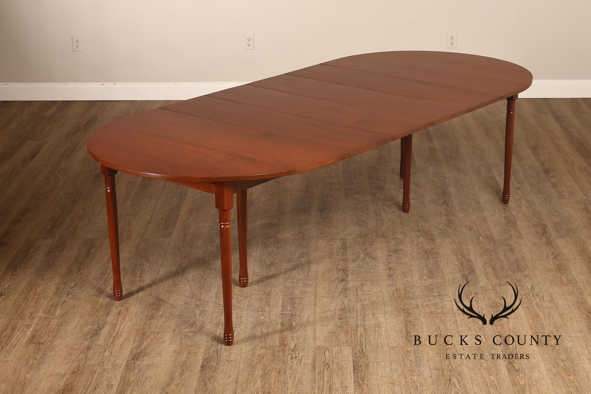 E. A. Clore Custom Walnut Extendable Dining Table With Four Leaves